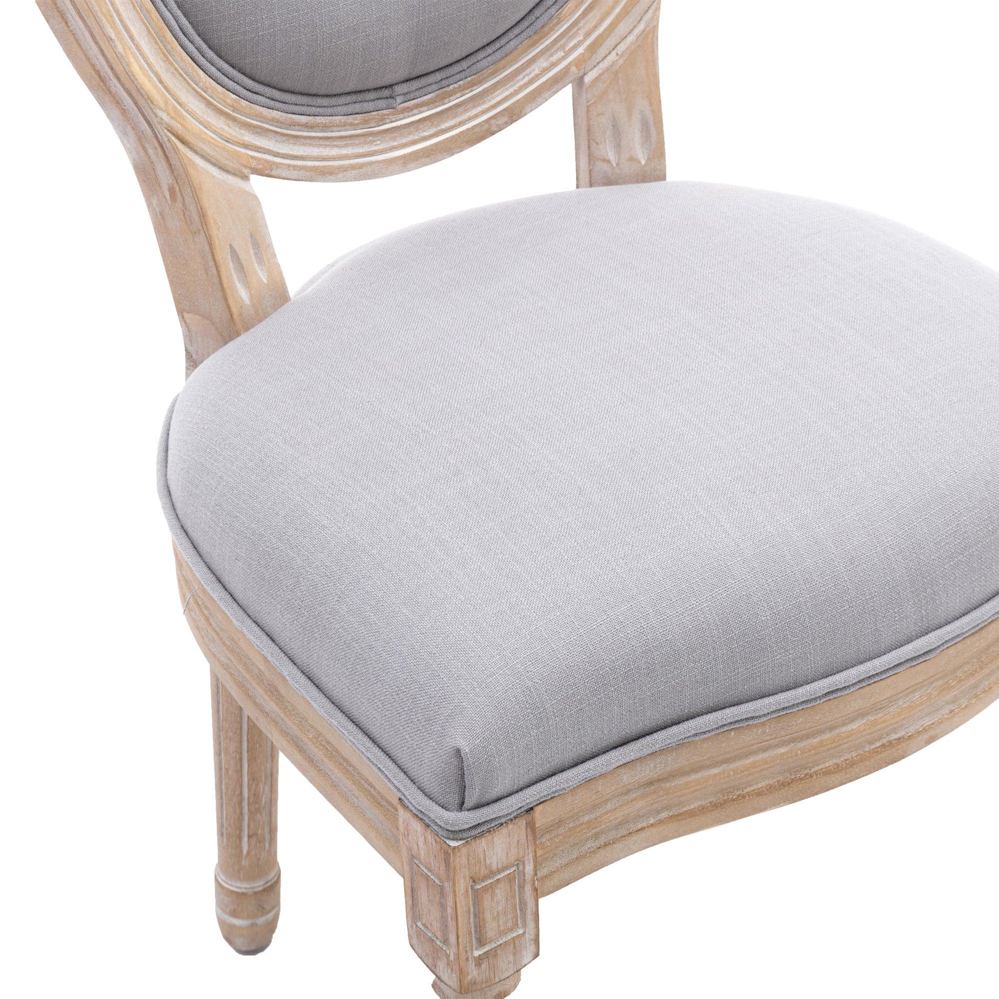 Upholstered Fabrice French Dining  Chair with rubber legs,Set of 2