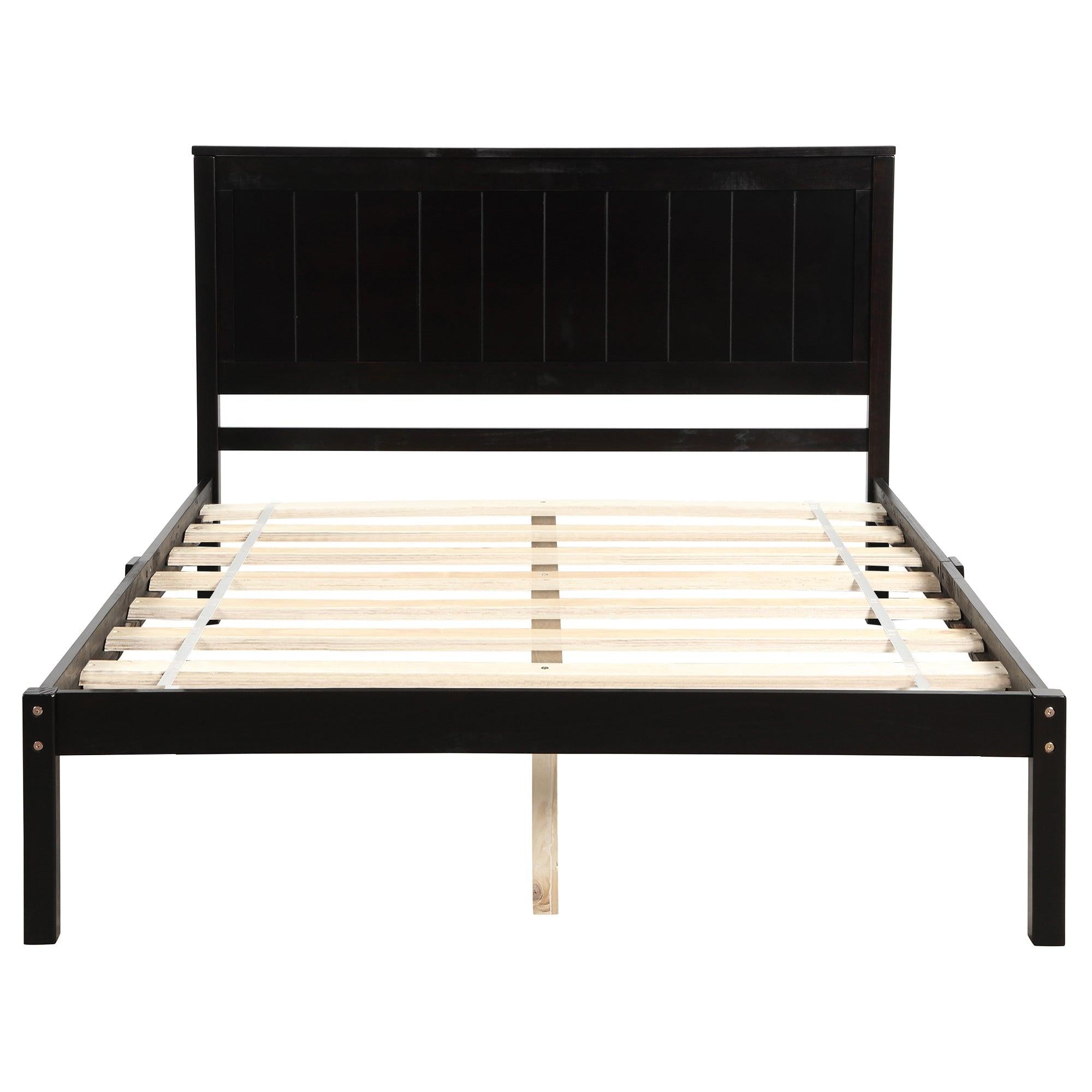 Platform Bed Frame with Headboard , Wood Slat Support , No Box Spring Needed ,Full,Espresso