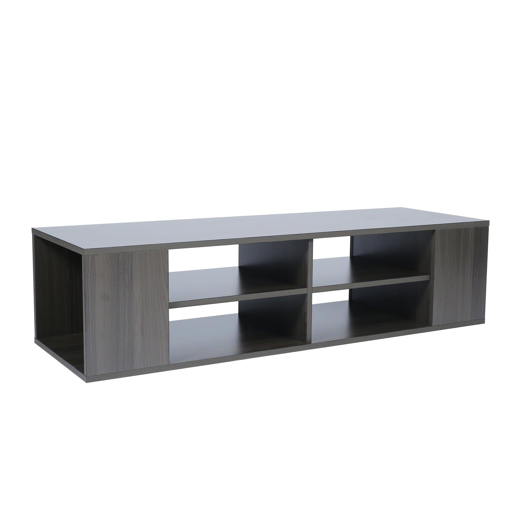 Wall Mounted Media Console,Floating TV Stand Component Shelf with Height Adjustable，Blackoak