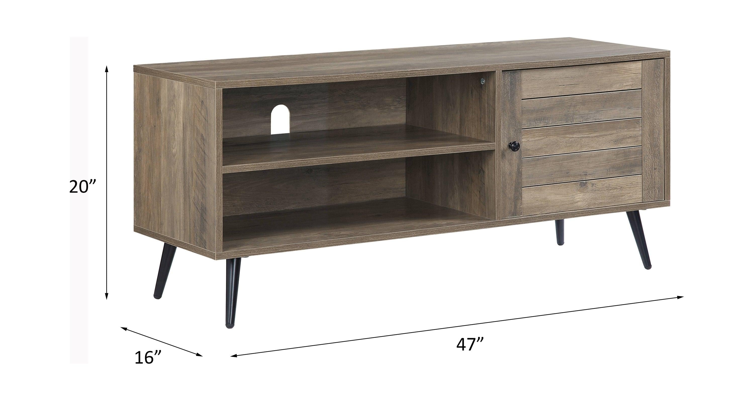 ACME Baina II TV Stand in Rustic Oak & Black Finish LV00746