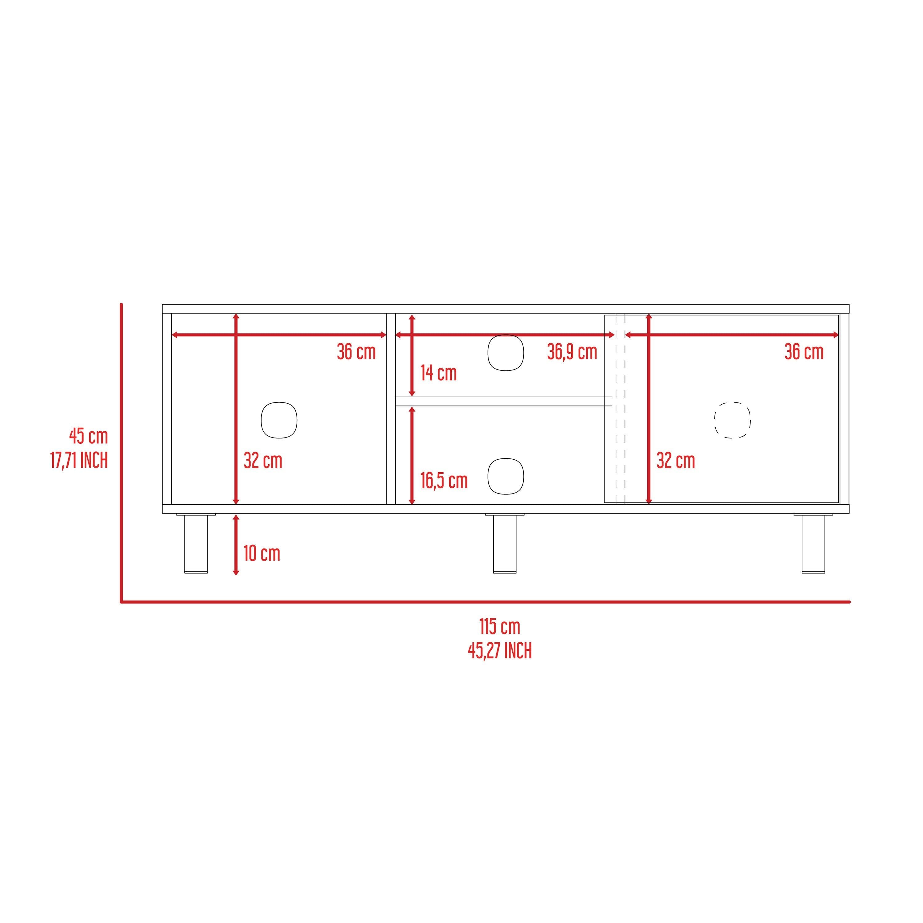 Harrison 3-Shelf Rectangle TV Stand Light Oak