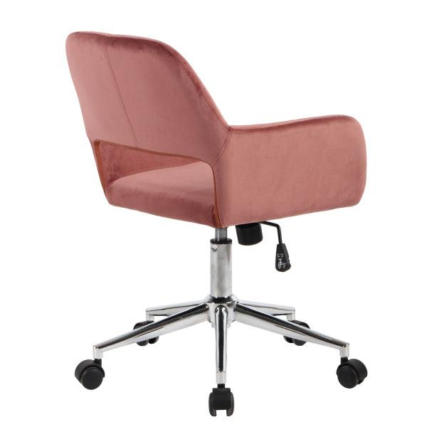 Velvet Upholstered Adjustable Swivel Office Chair, ROSE