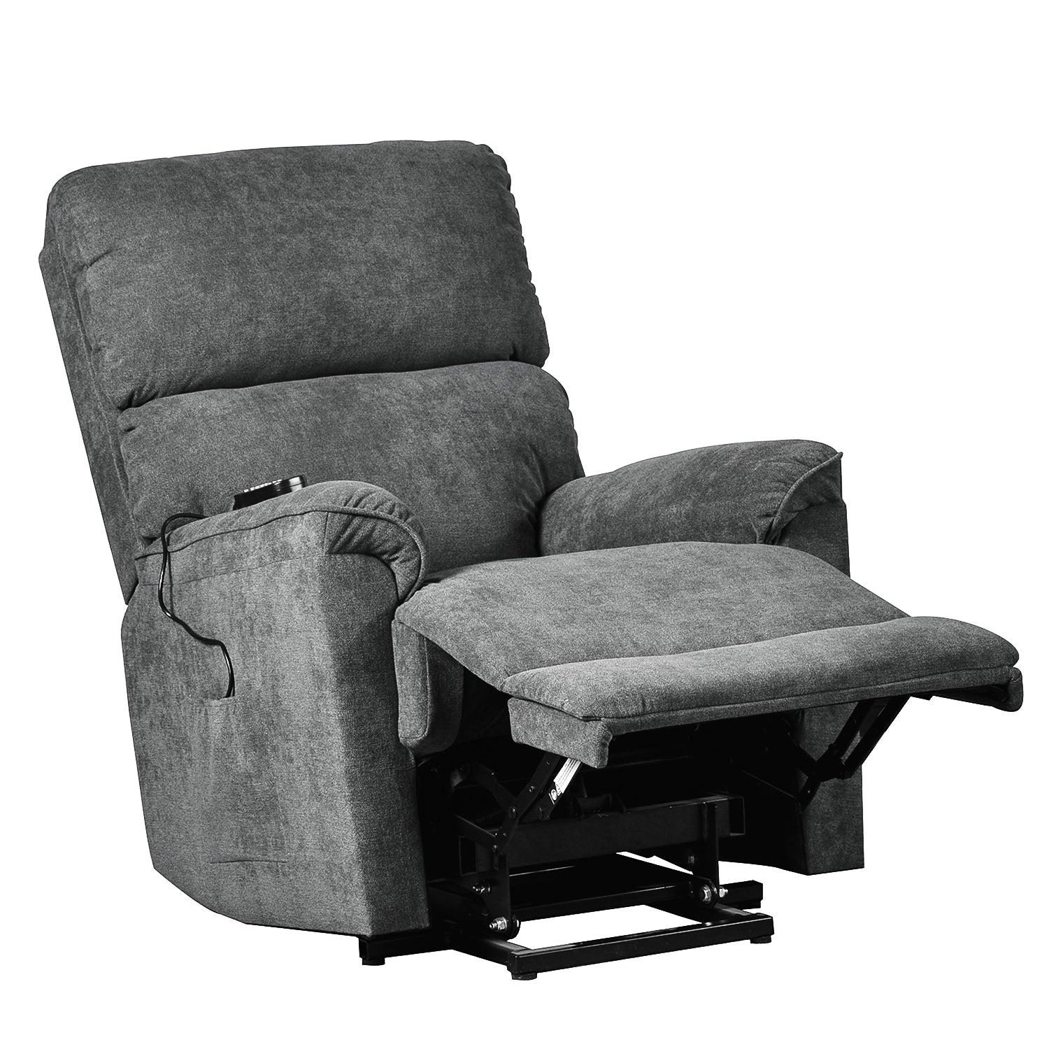 Power Lift Chair with Massage and Heating Function Soft Fabric Upholstery Recliner for Living Room