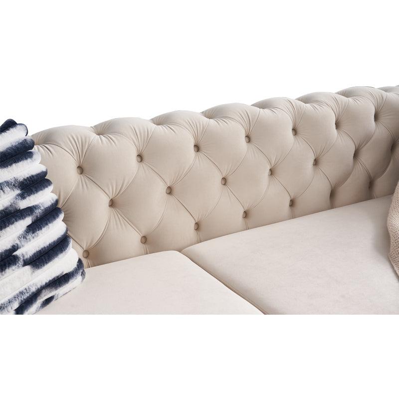 Modern velvet sofa CREAM color