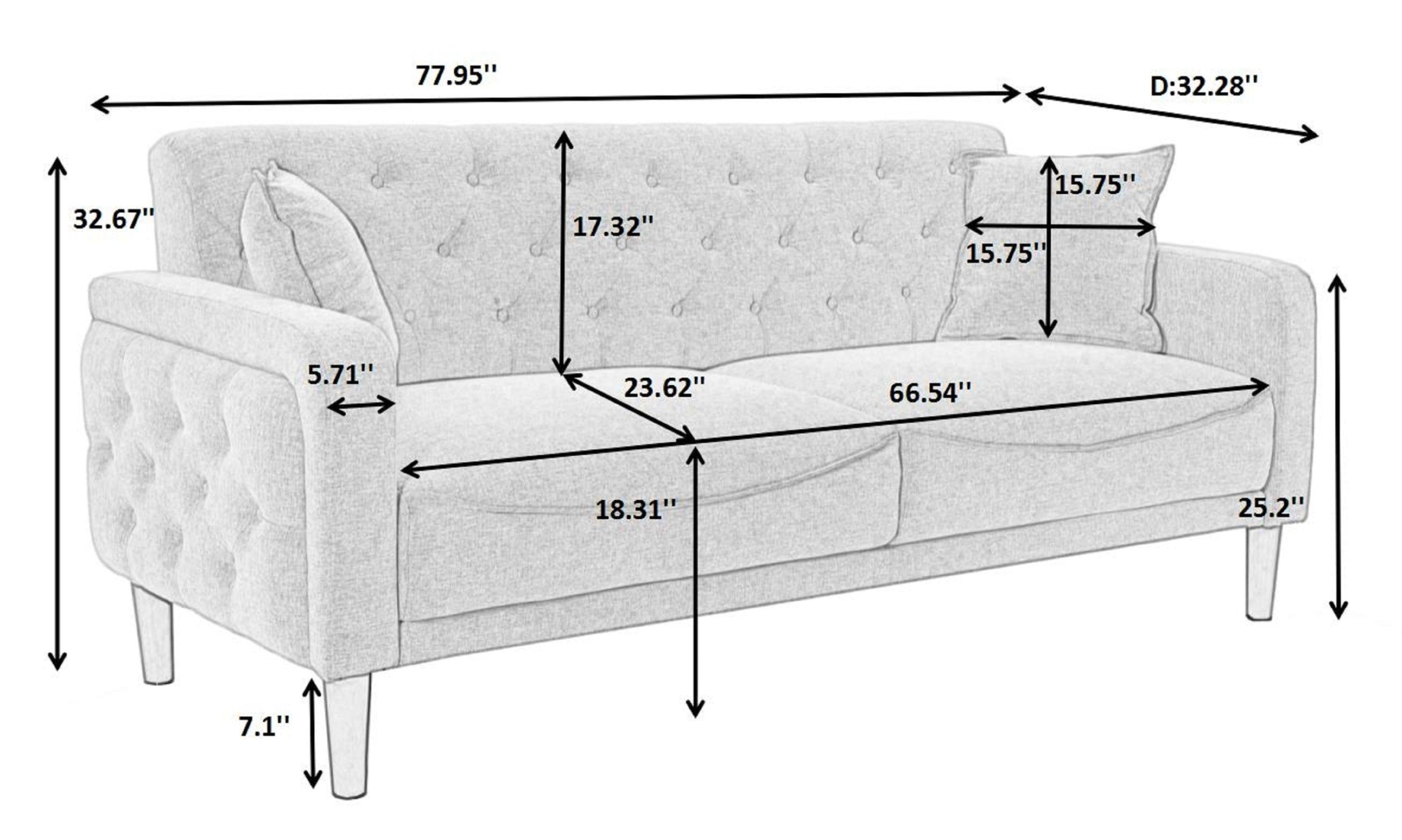 2047Black PU leather sofa