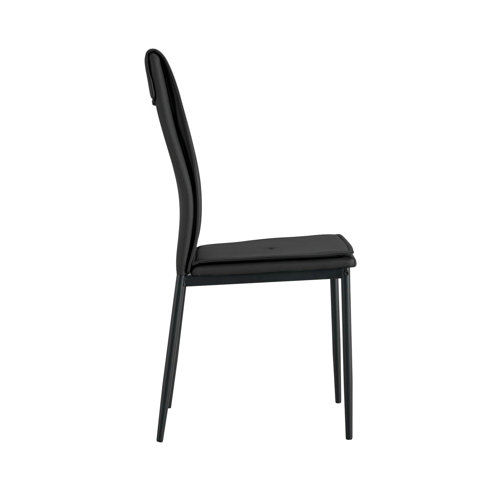 Dining chairs set of 4, Black Modern kitchen chair with metal leg