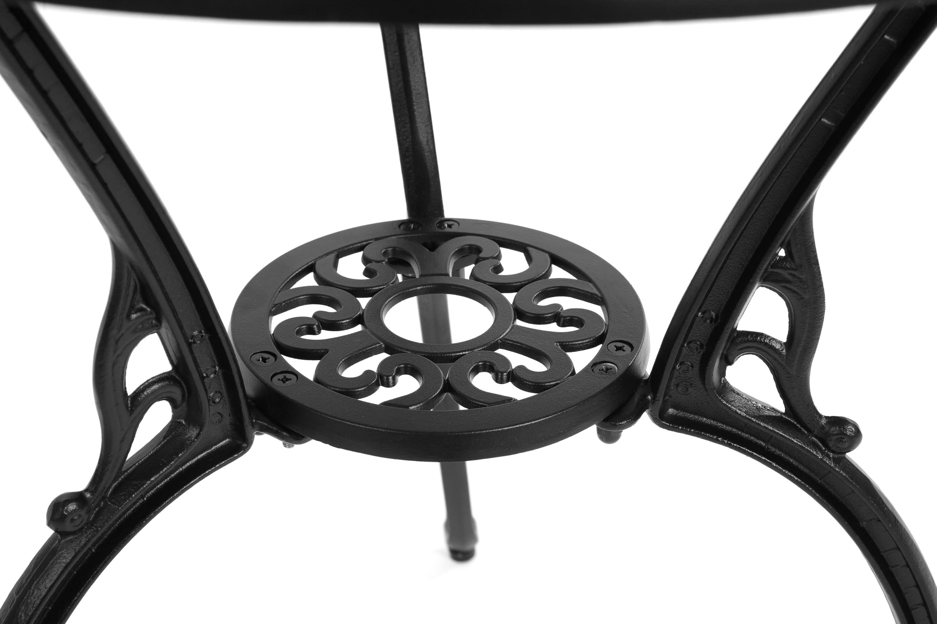 Patio Bistro Set 3 Pieces, All Weather Cast Aluminum Outdoor Patio Table and Chairs with Umbrella Hole Your Backyard, Garden, or Balcony