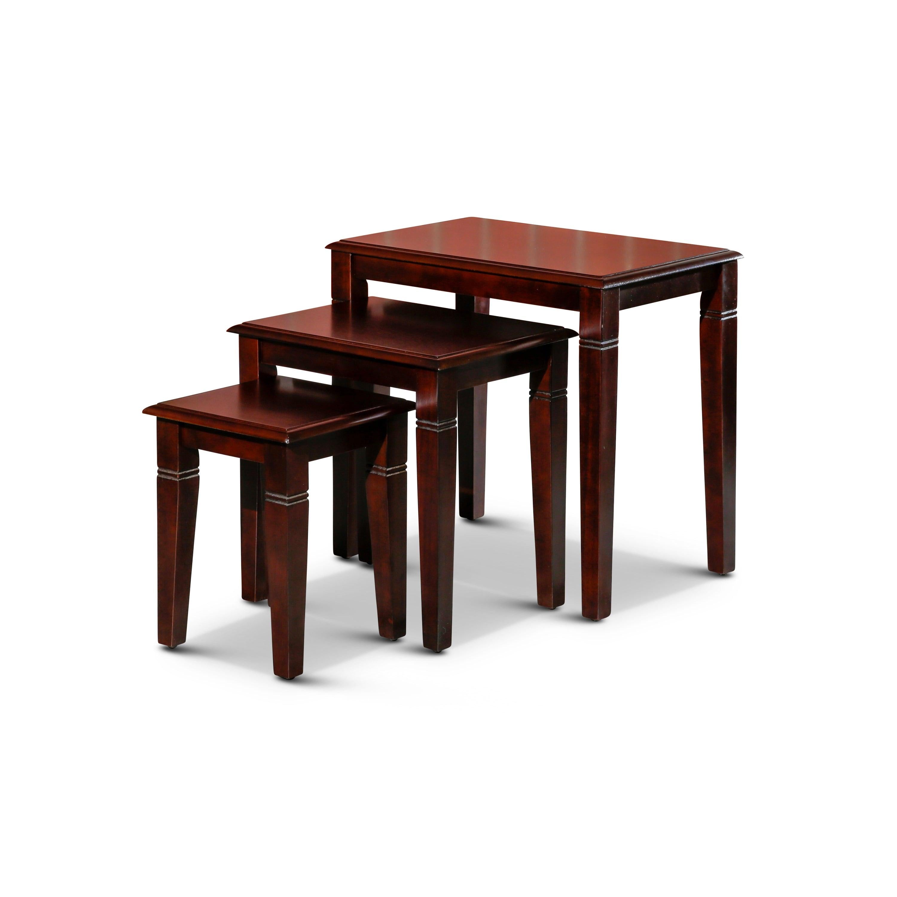 3-Piece Nesting Table Set, Dark Brown image