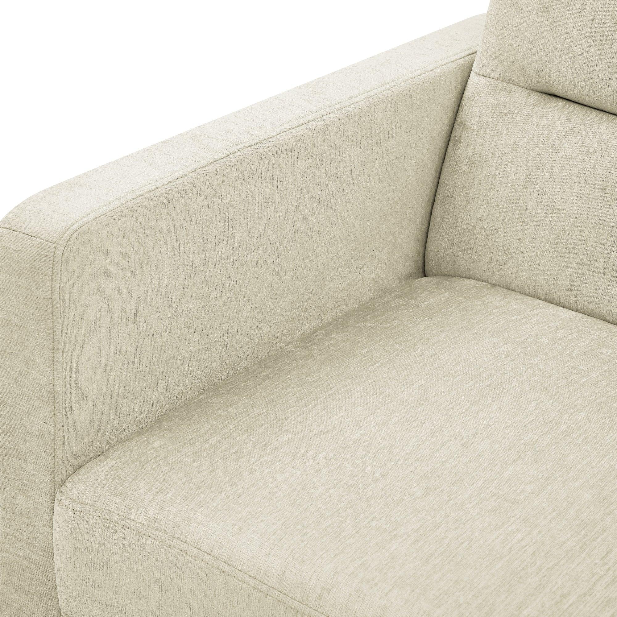 Loveseats Sofa Bed with Pull-out Bed，Adjsutable Back and Two Arm Pocket，Beige （54.5“x33”x31.5“）