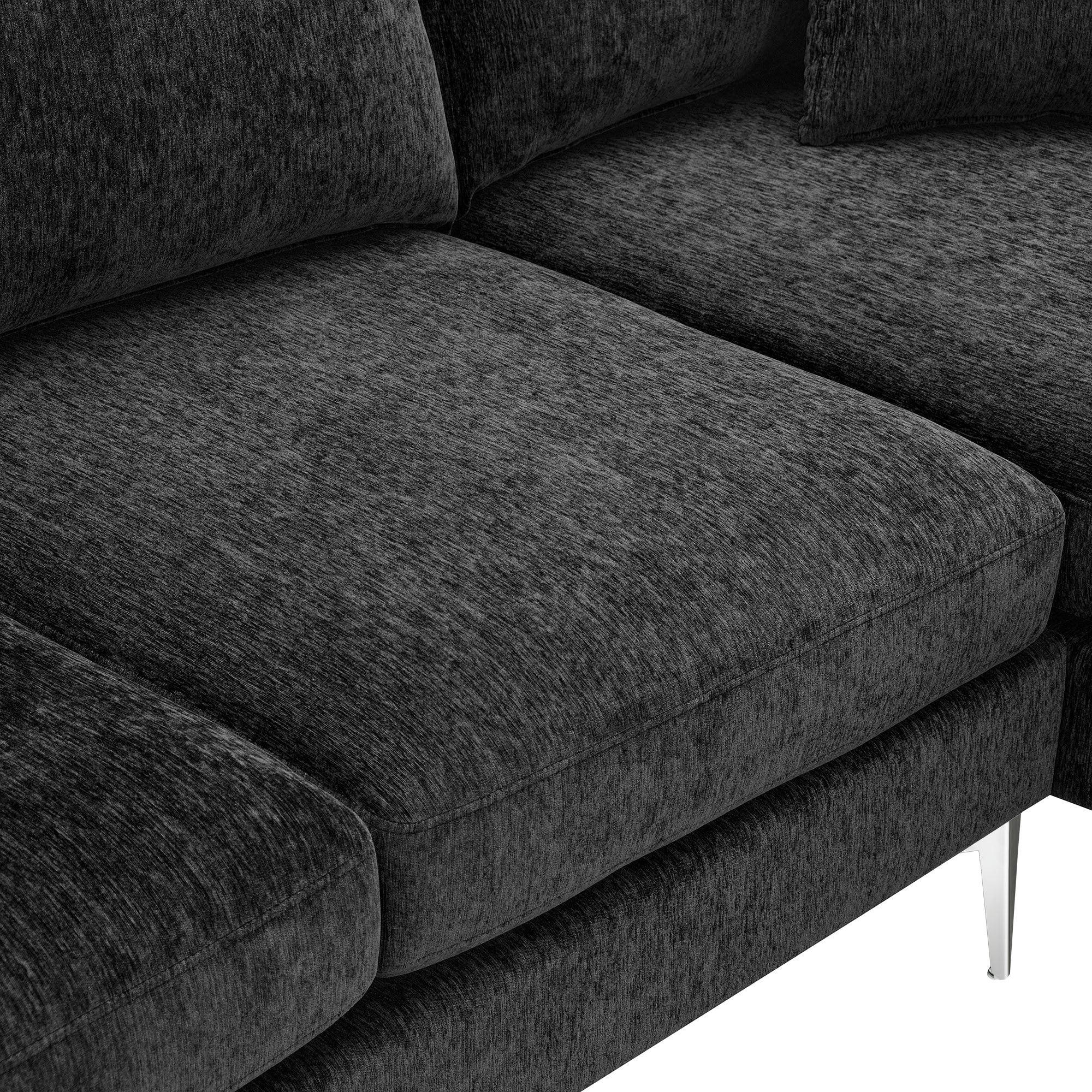 84 " Convertible Sectional Sofa,Modern Chenille L-Shaped Sofa Couch with Reversible Chaise Lounge, Fit for Living Room, Apartment(2 Pillows)