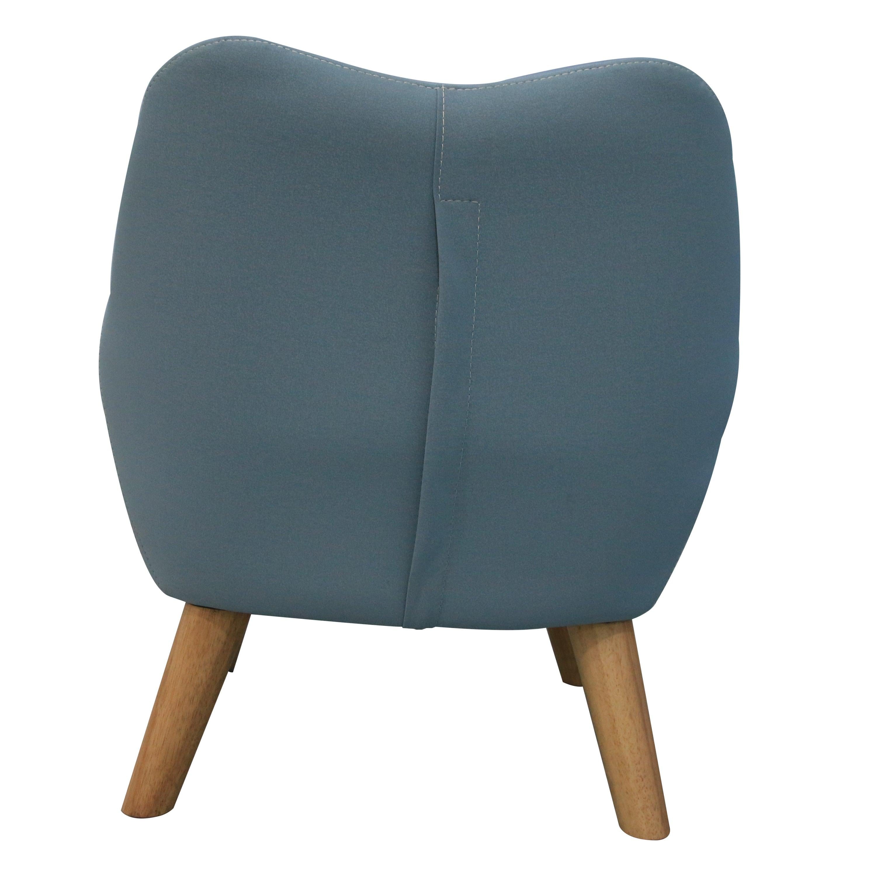 Microfibres fabric upholstered child accent armchair with wooden legs, kids sofa