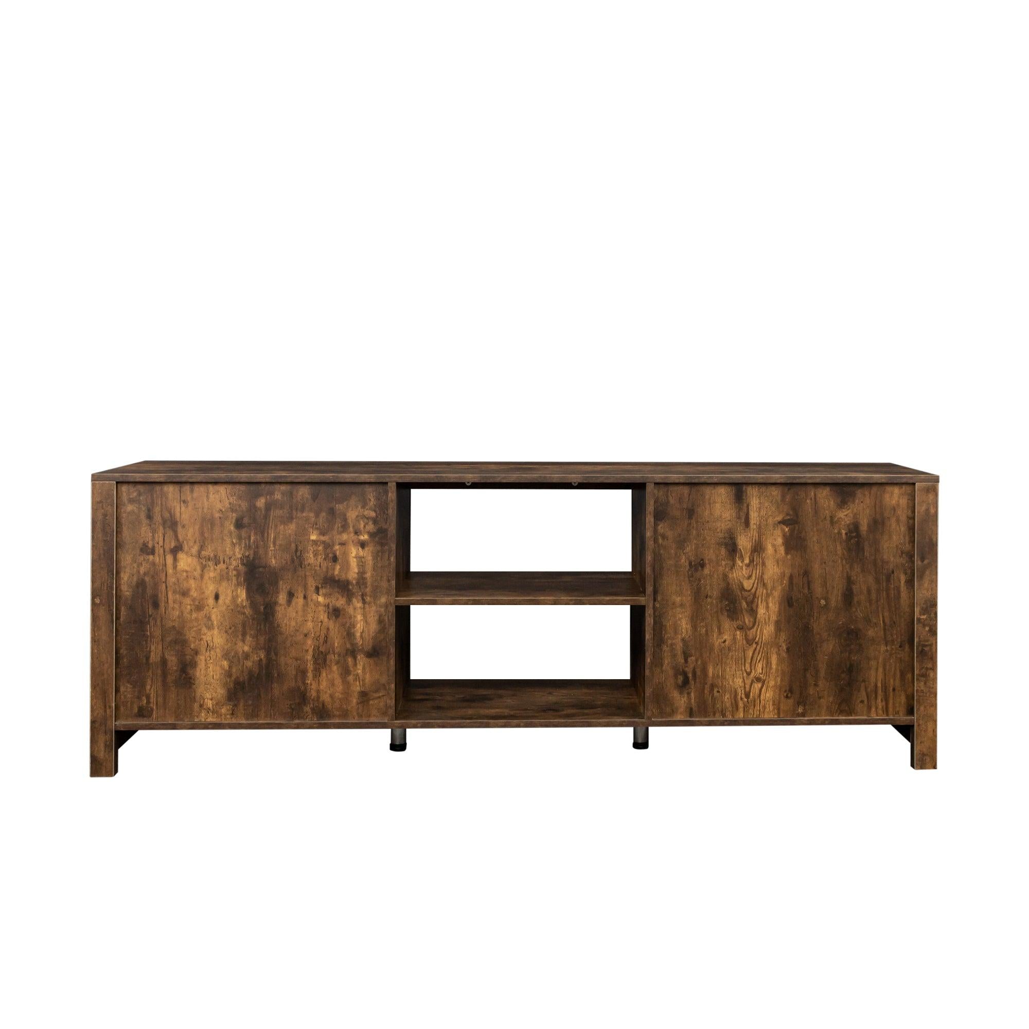 Farmhouse TV Stand,  Wood Entertainment Center Media Console withStorage