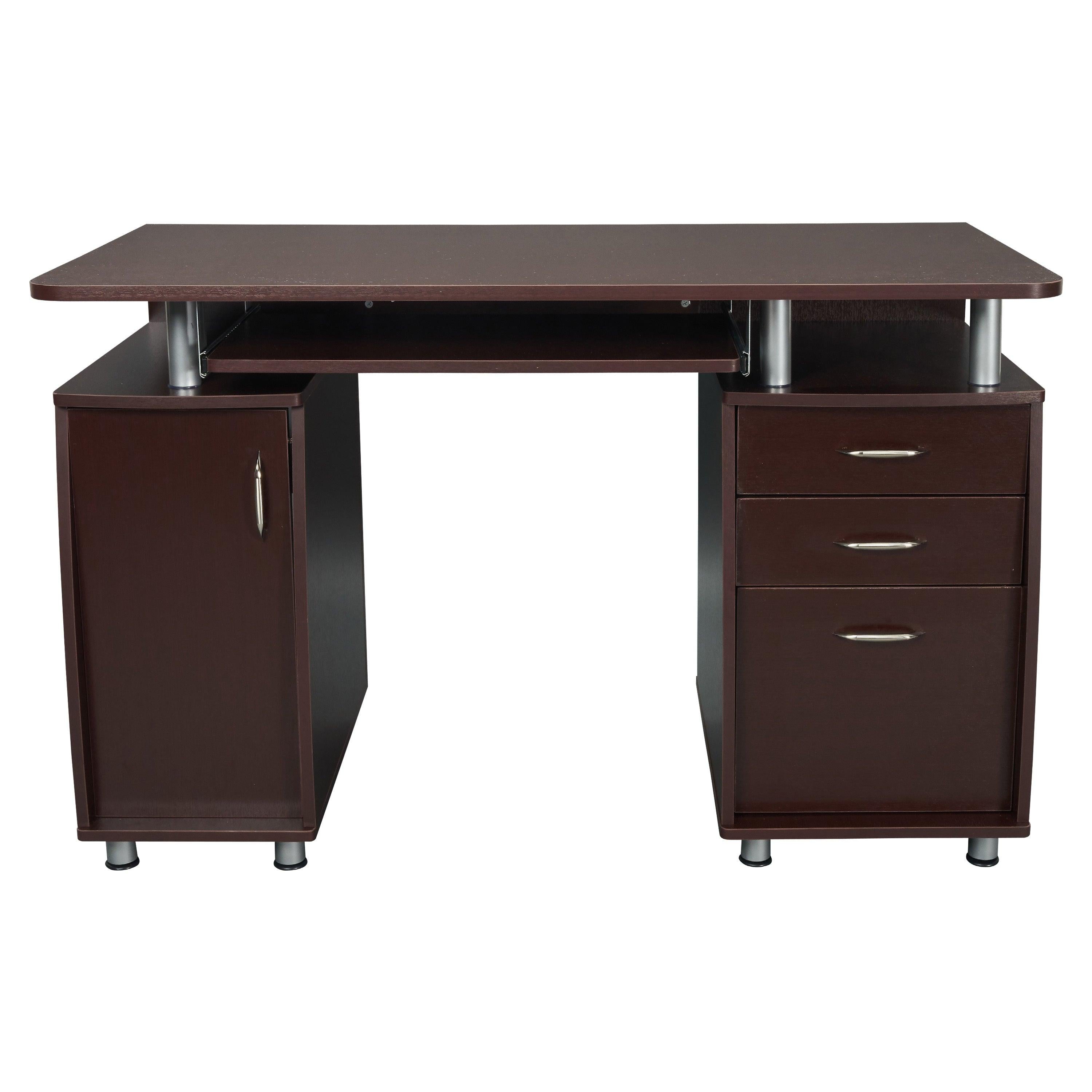 Techni Mobili Complete Workstation Computer Desk withStorage, Chocolate