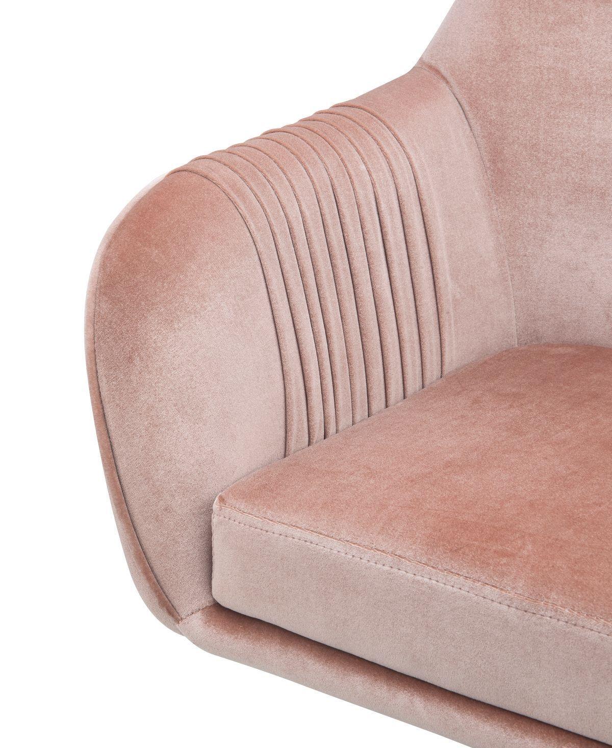 ACME Eimer Office Chair in Peach Velvet & Chrome 92504