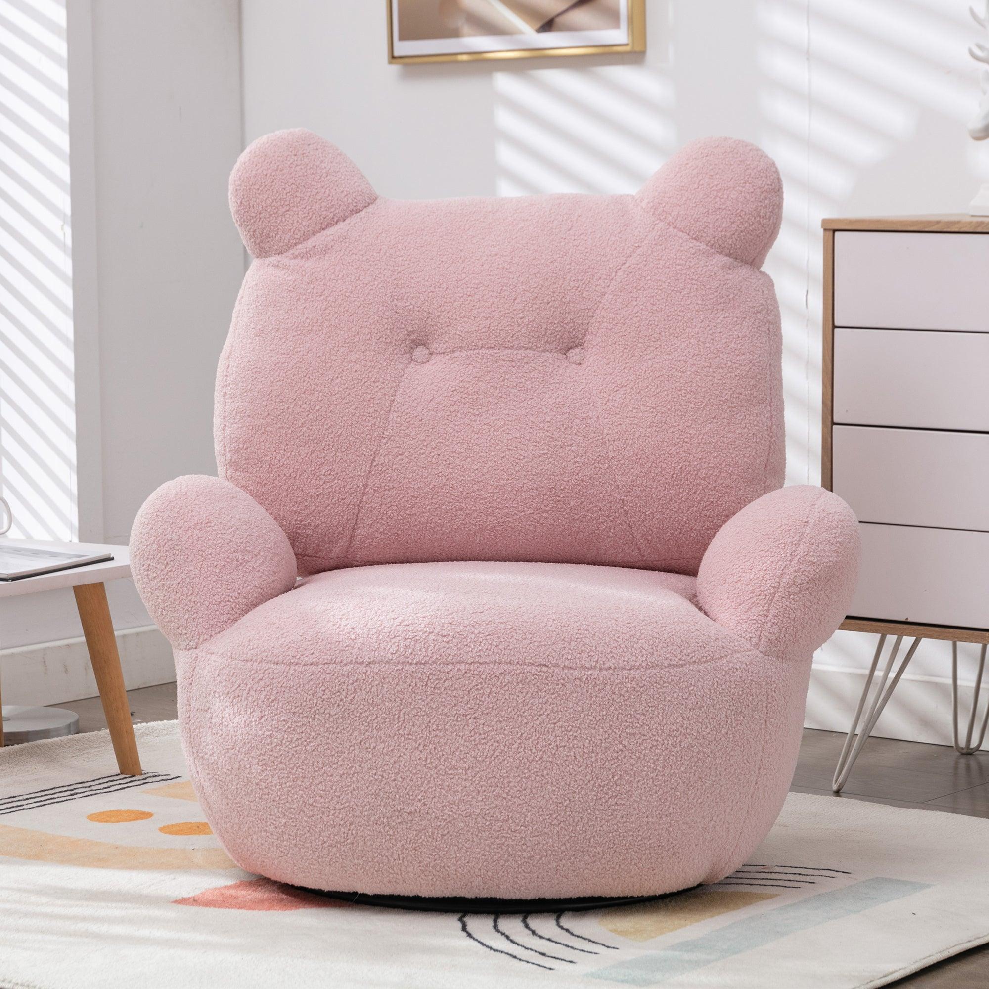 Swivel Accent Chair, Teddy Short Plush Particle Velvet Armchair,360 Degree Swivel Barrel Chair for Living Room, Hotel, Bedroom, Office, Lounge