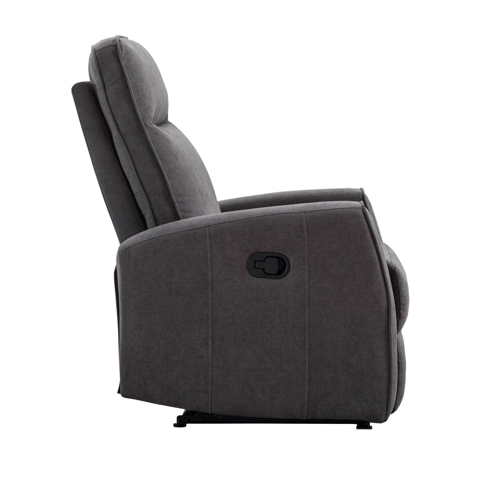 Minimalism Style Manual Recliner, Classic Single Chair, Small Sofa for Living Room&Bed Room, Dark Grey