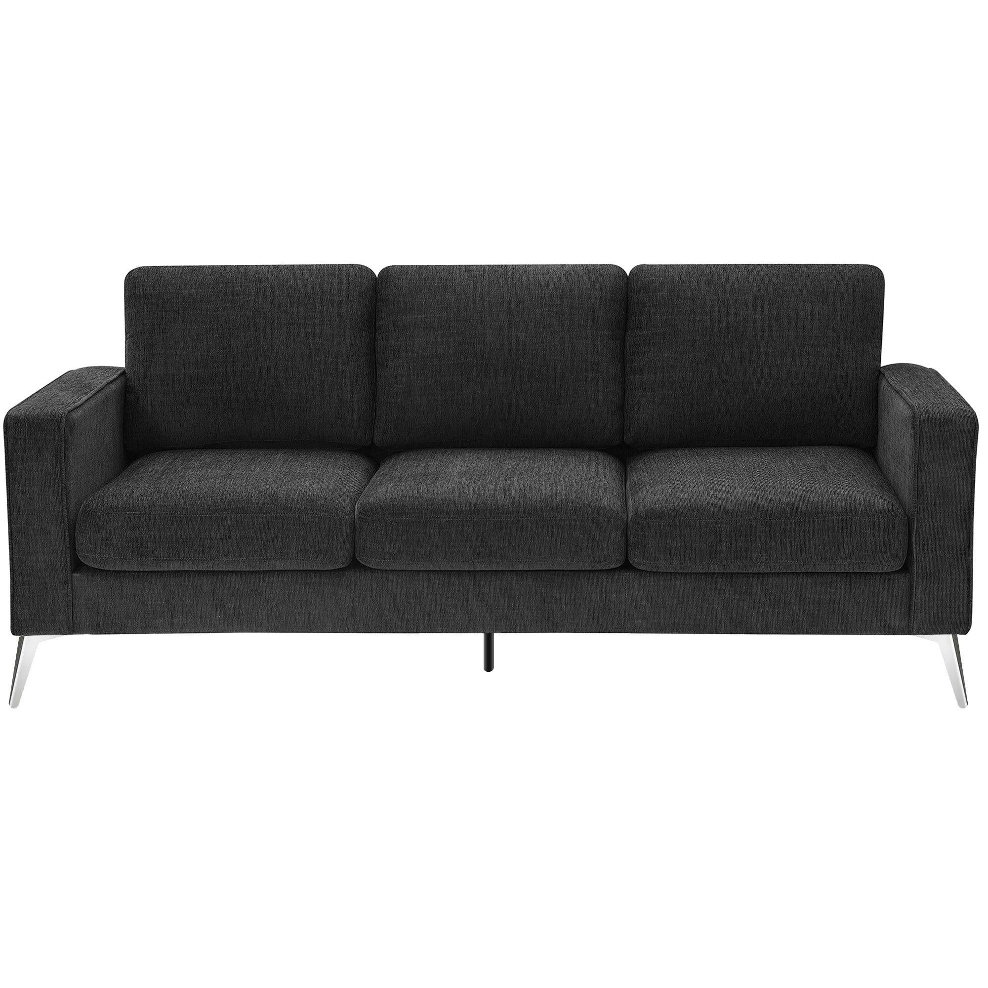 Modern 3-Piece Sofa Sets with Sturdy Metal Legs,Linen Upholstered Couches Sets Including 3-Seat Sofa, Loveseat and Single Chair for Living Room Furniture Set (1+2+3 Seat)