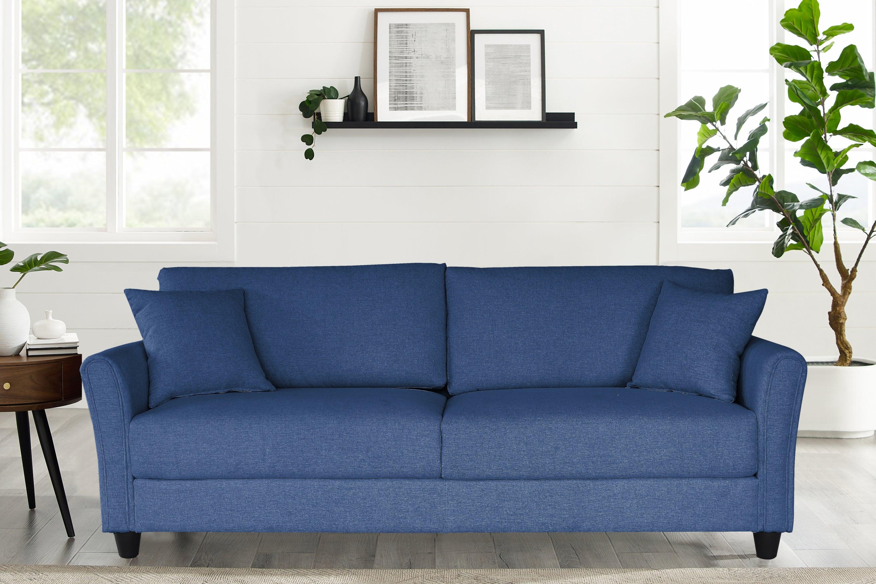 2042 Blue three-seat sofa, linen