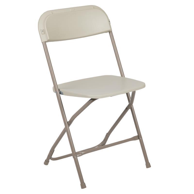 Hercules™ Series Plastic Folding Chair - Beige - 650LB Weight Capacity Comfortable Event Chair - Lightweight Folding Chair -