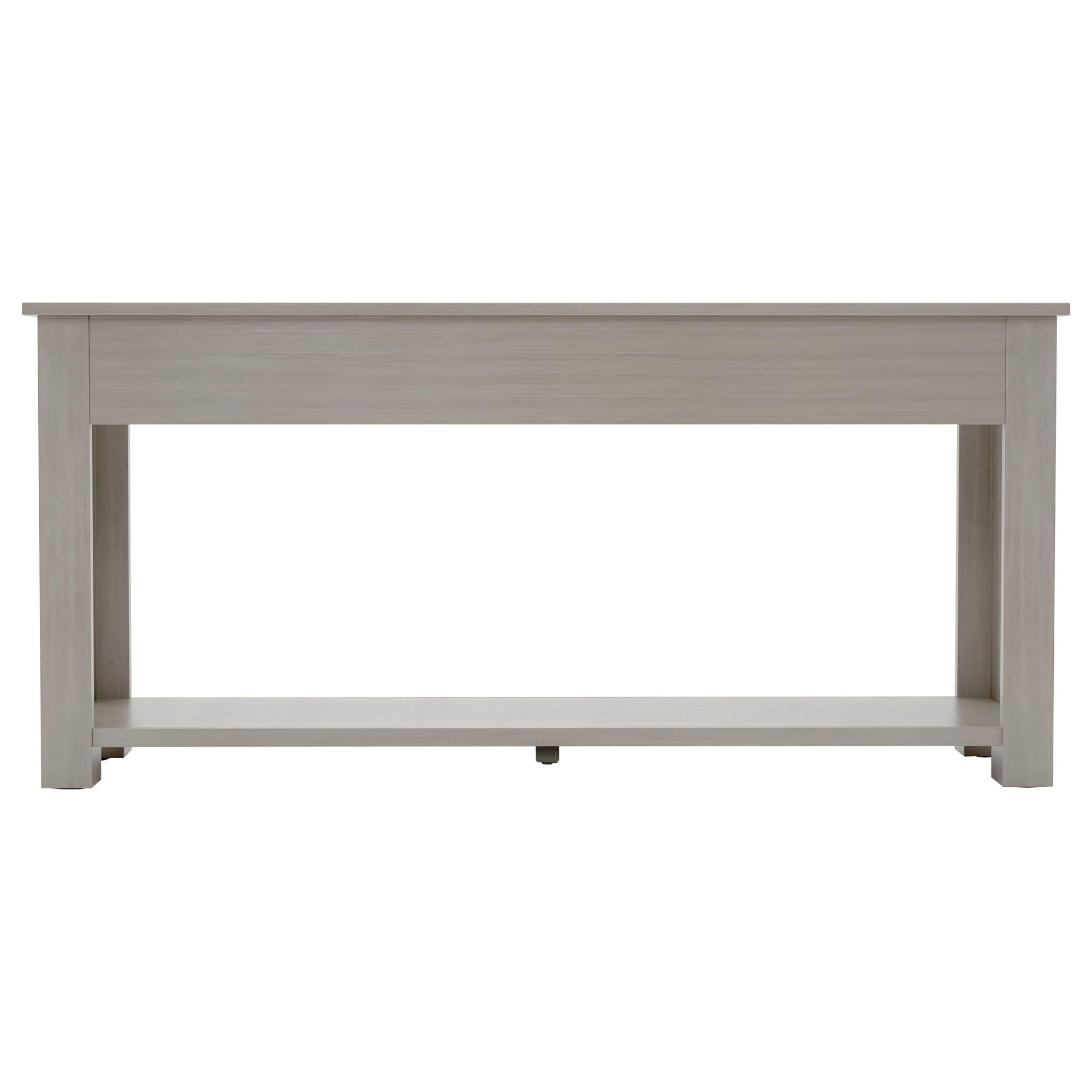 Console Table/Sofa Table withStorage Drawers and Bottom Shelf for Entryway Hallway (Gray Wash)