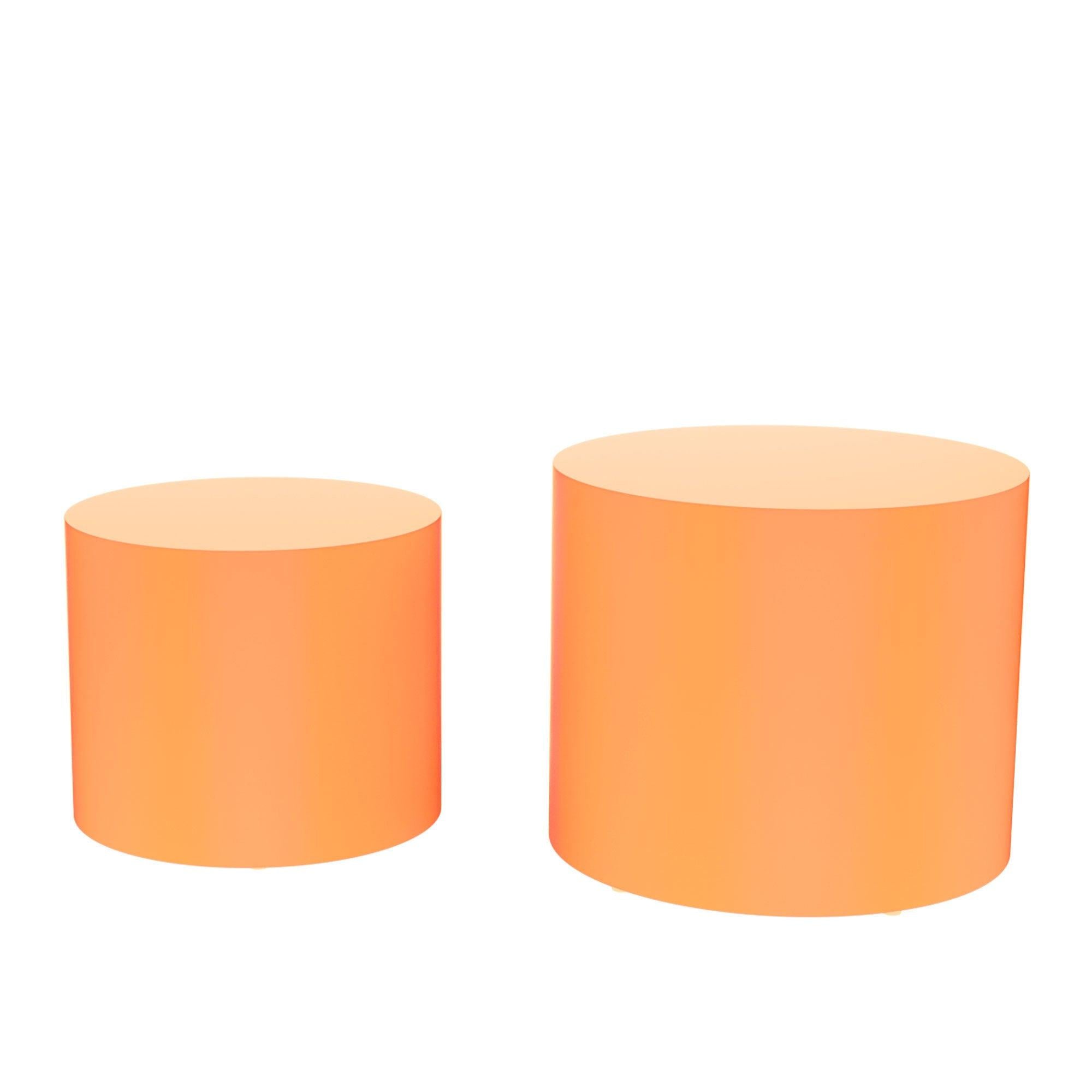 MDF Nesting table Set of 2 Rround Side Table Orange