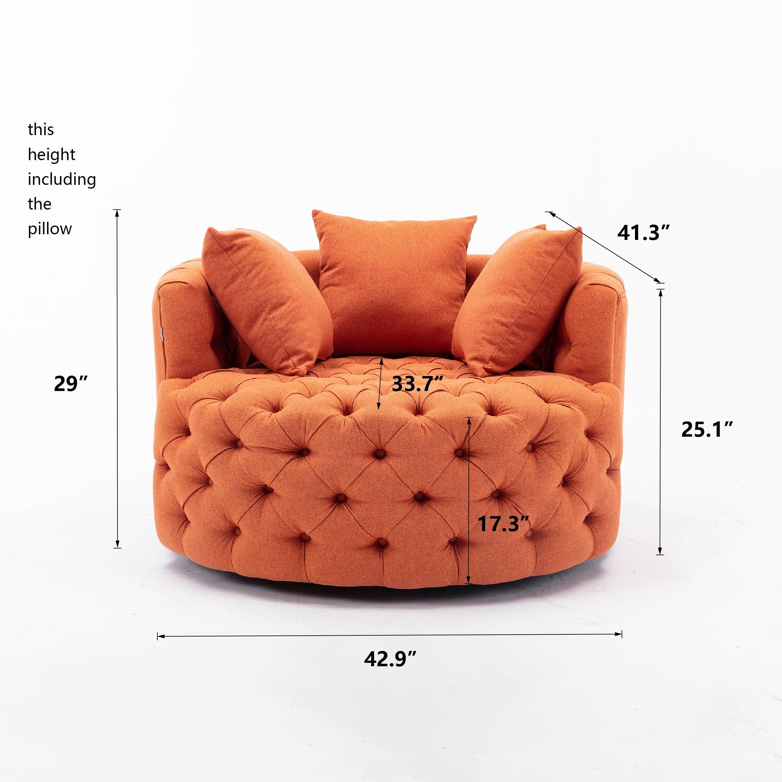 Modern  Akili swivel accent chair  barrel chair  for hotel living room /Modern  leisure chair Orange