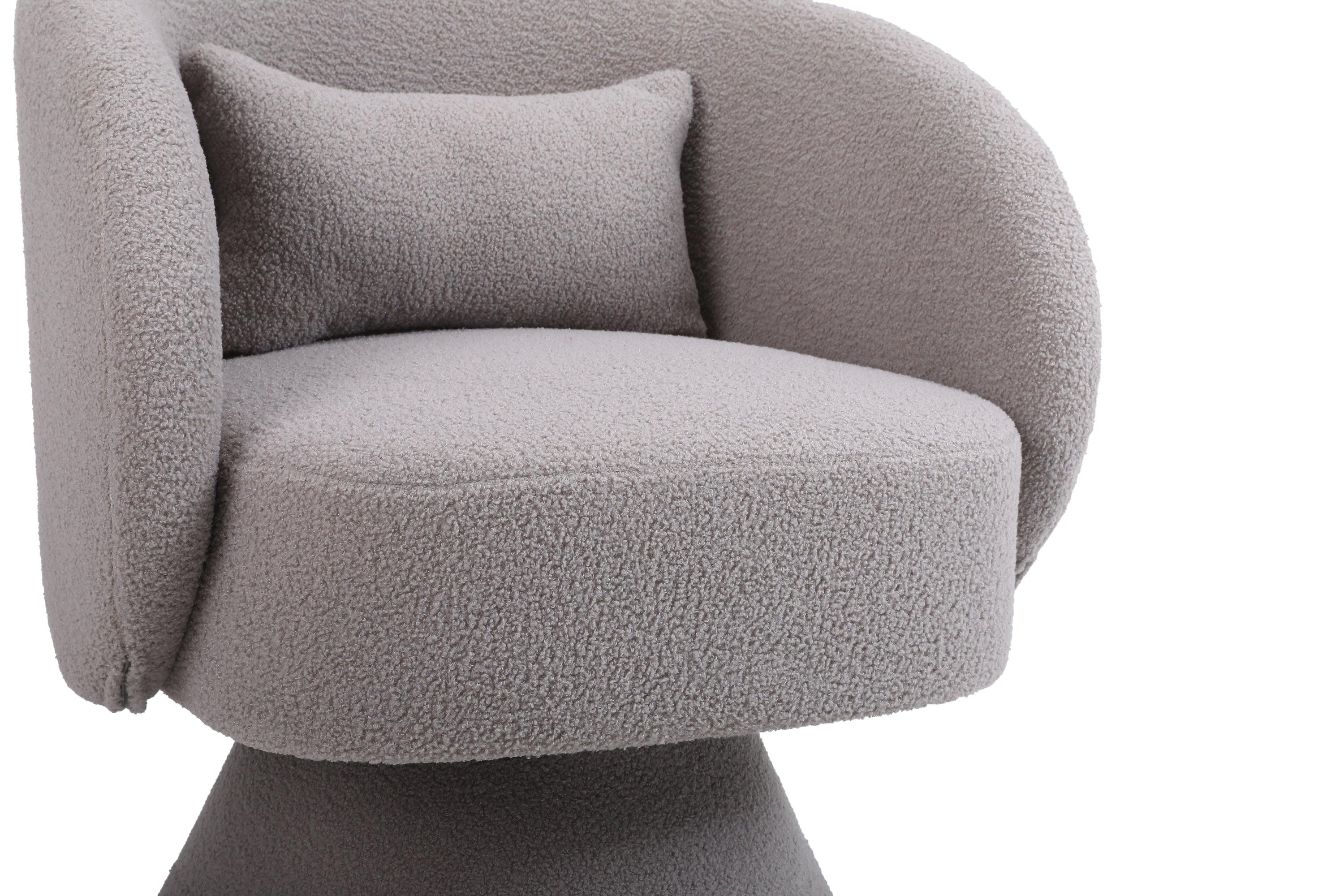 Swivel Accent Chair Armchair, Round Barrel Chair in Fabric for Living Room Bedroom(Grey)