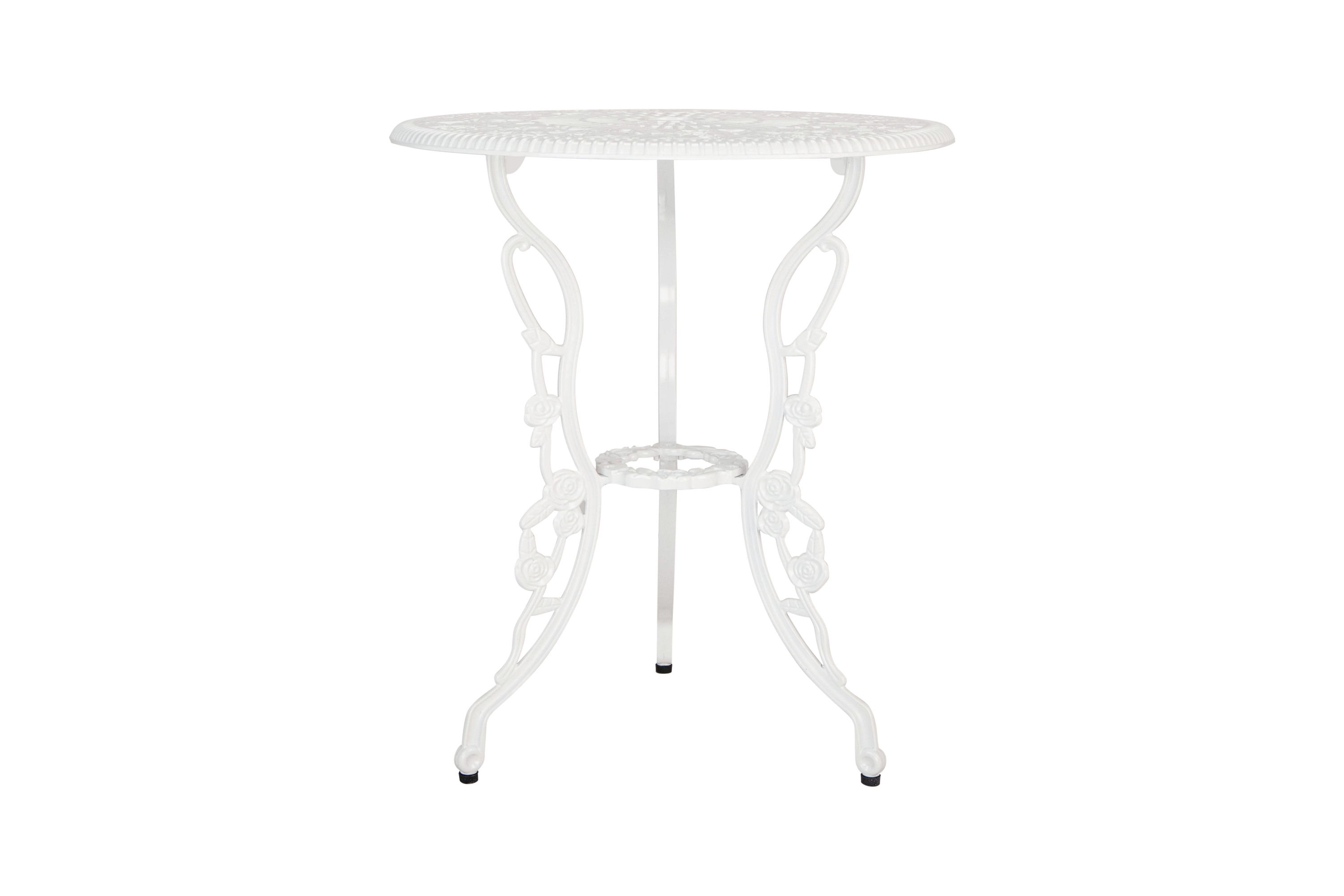 Bistro Table Set, White Rose 3 Piece, Outdoor Patio Table and Chairs Furniture, Durable Rust Weather Resistance，Rose White