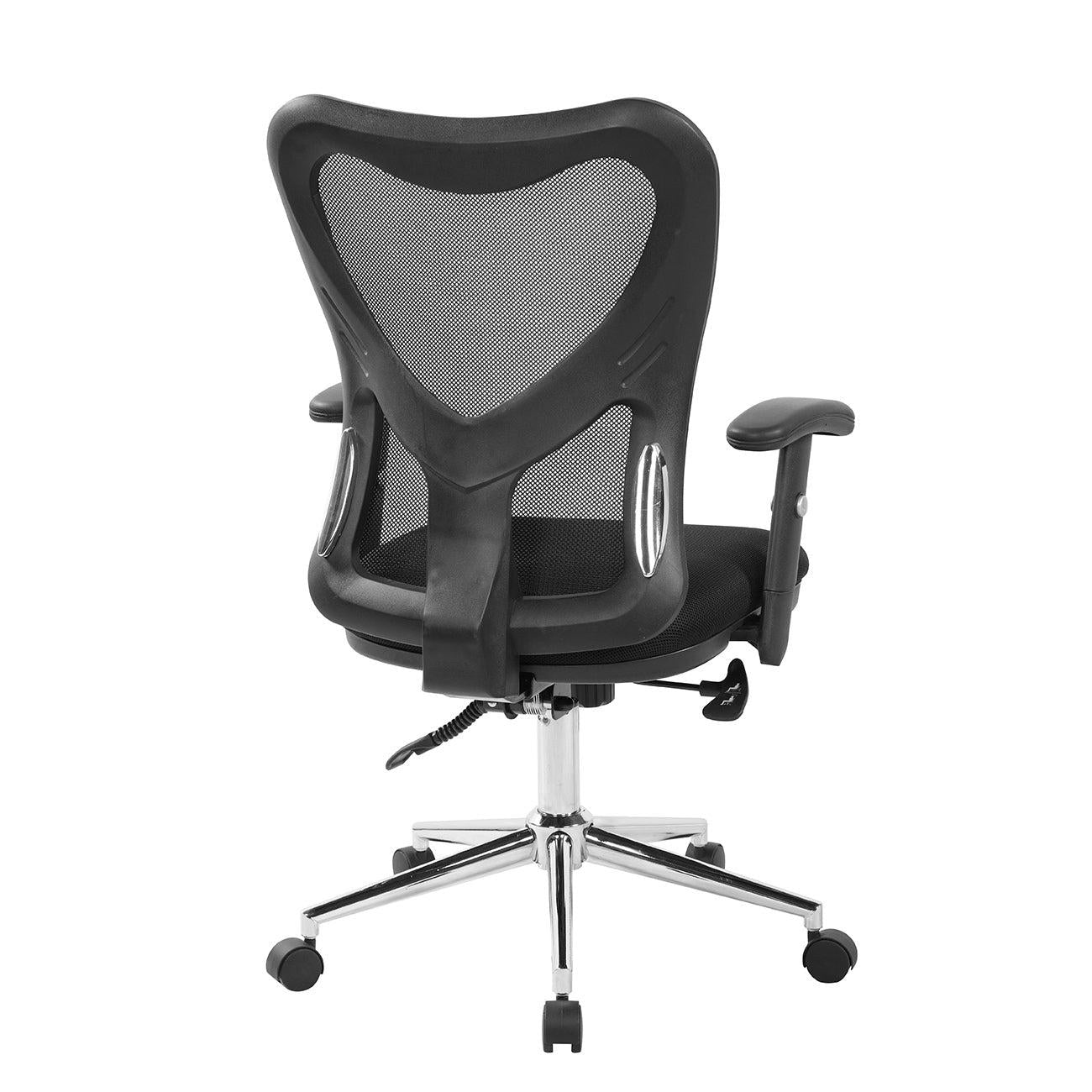 Techni Mobili High Back Mesh Office Chair With Chrome Base, Black