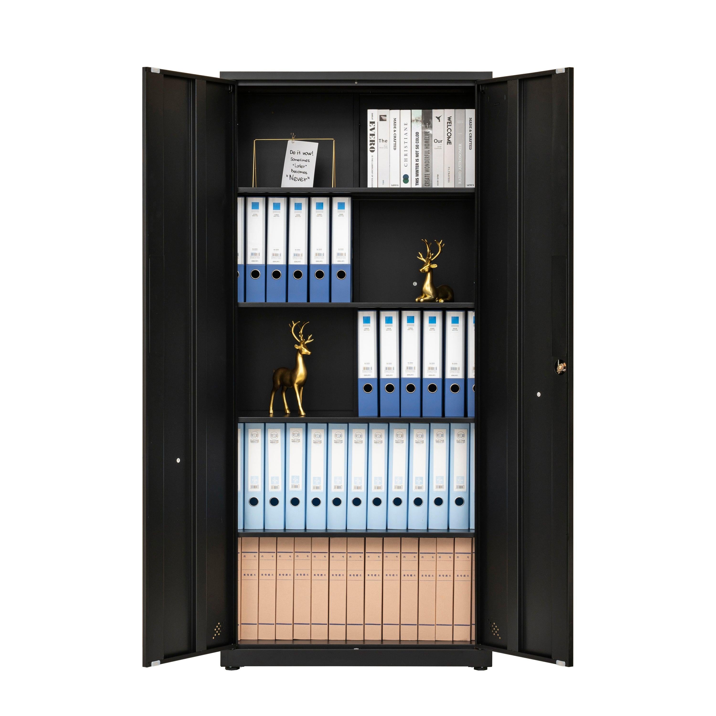 HighStorage Cabinet with 2 Doors and 4 Partitions to Separate 5Storage Spaces, Home/ Office Design