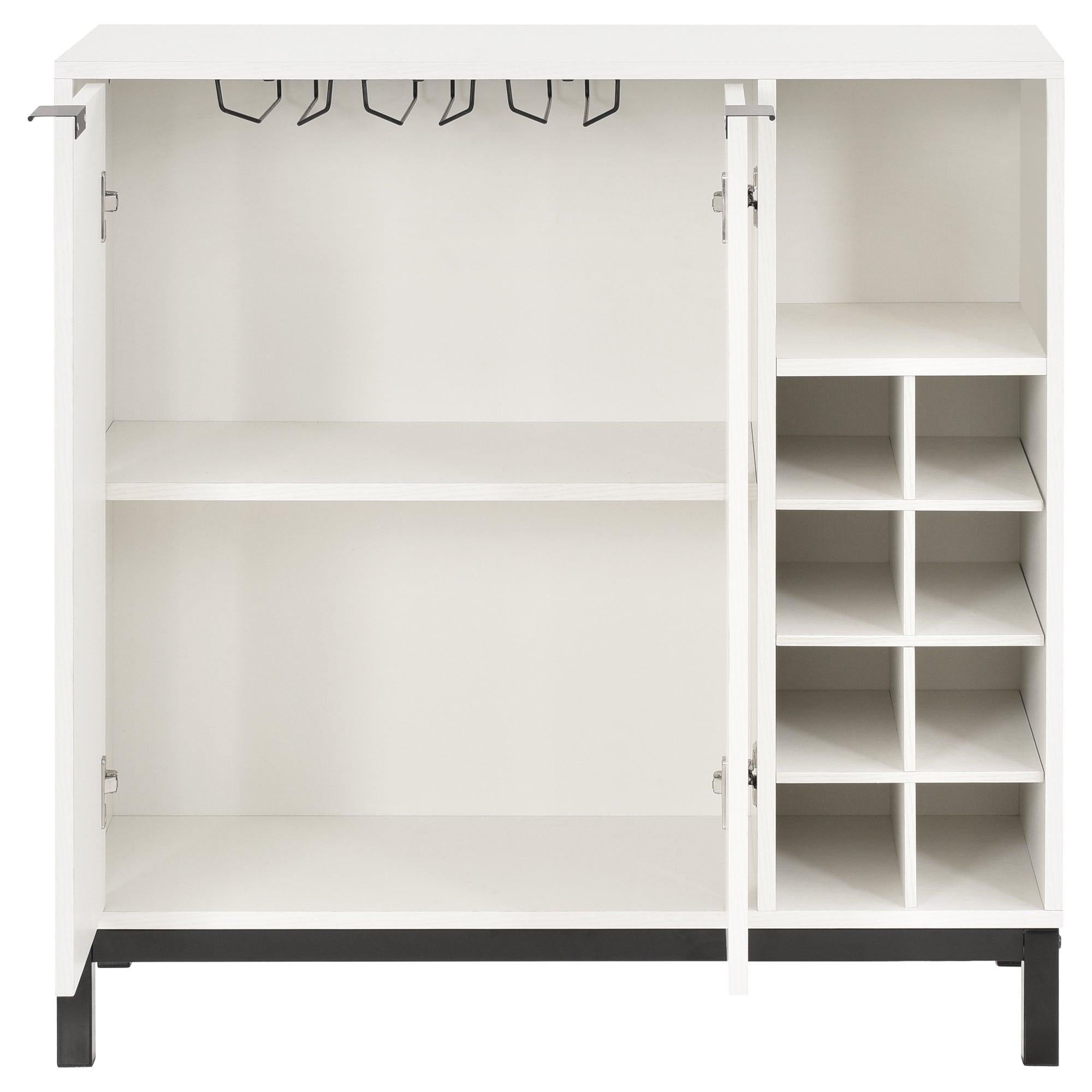 Sideboards and Buffets WithStorage Coffee Bar Cabinet Wine RacksStorage Server Dining Room Console 34 Inch（White）