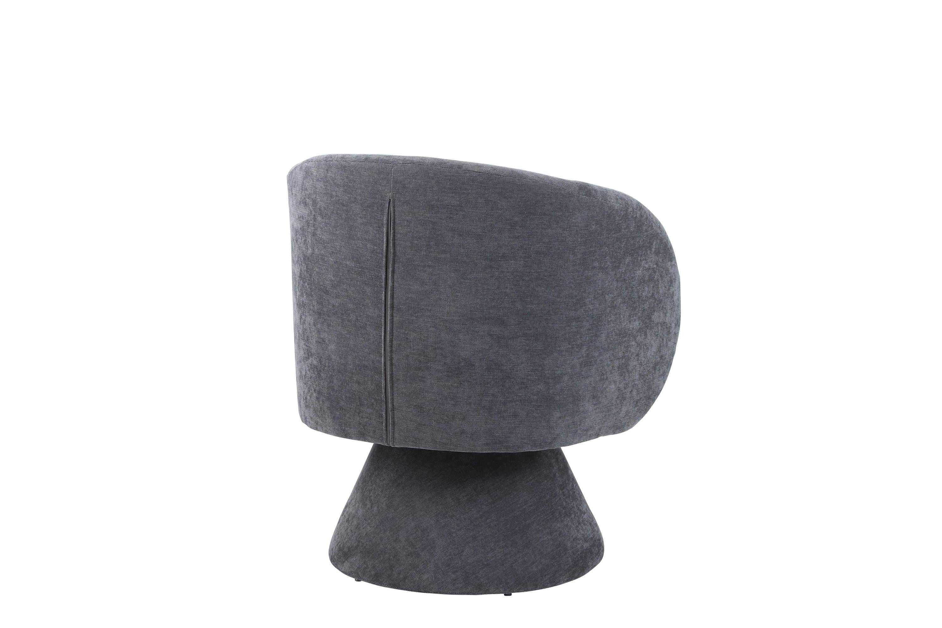 Swivel Accent Chair Armchair, Round Barrel Chair in Fabric for Living Room Bedroom(Dark Grey)