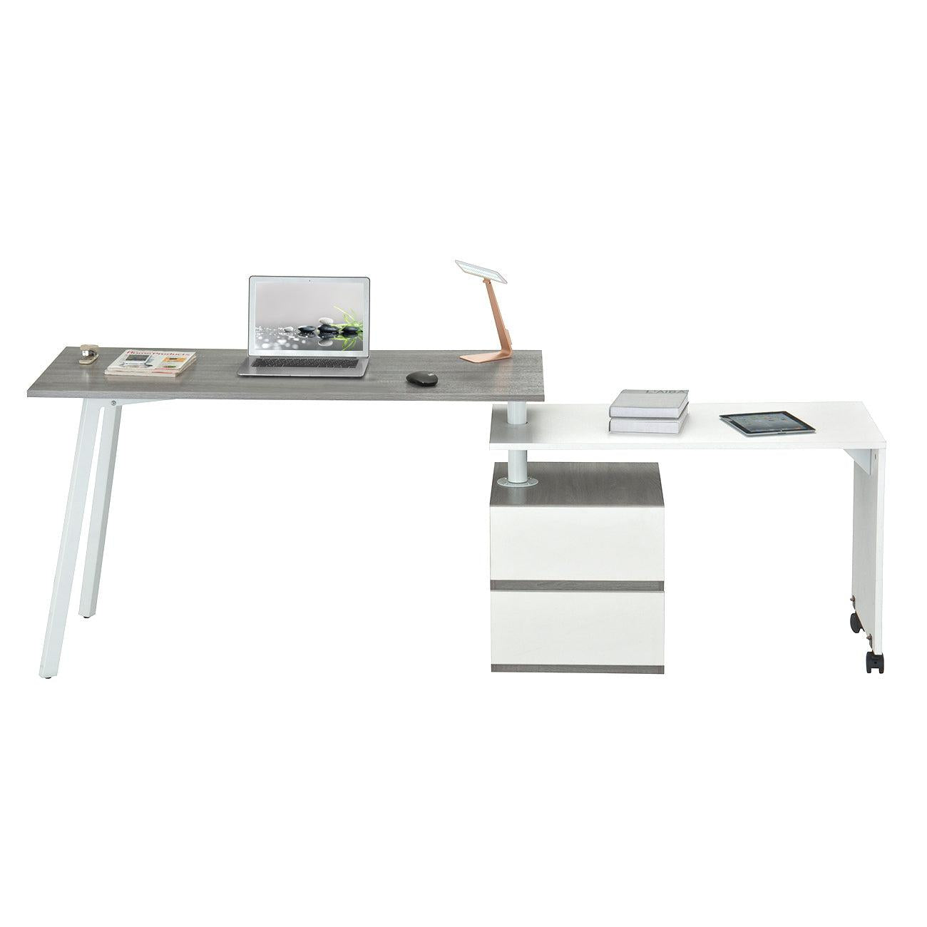 Techni Mobili Rotating Multi-PositionalModern Desk, Grey