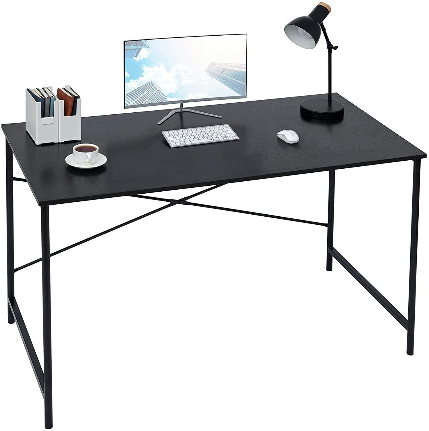 47.2“W x 23.6”D x 29.6“H Metal Frame Home Office Writing Desk - Full Black