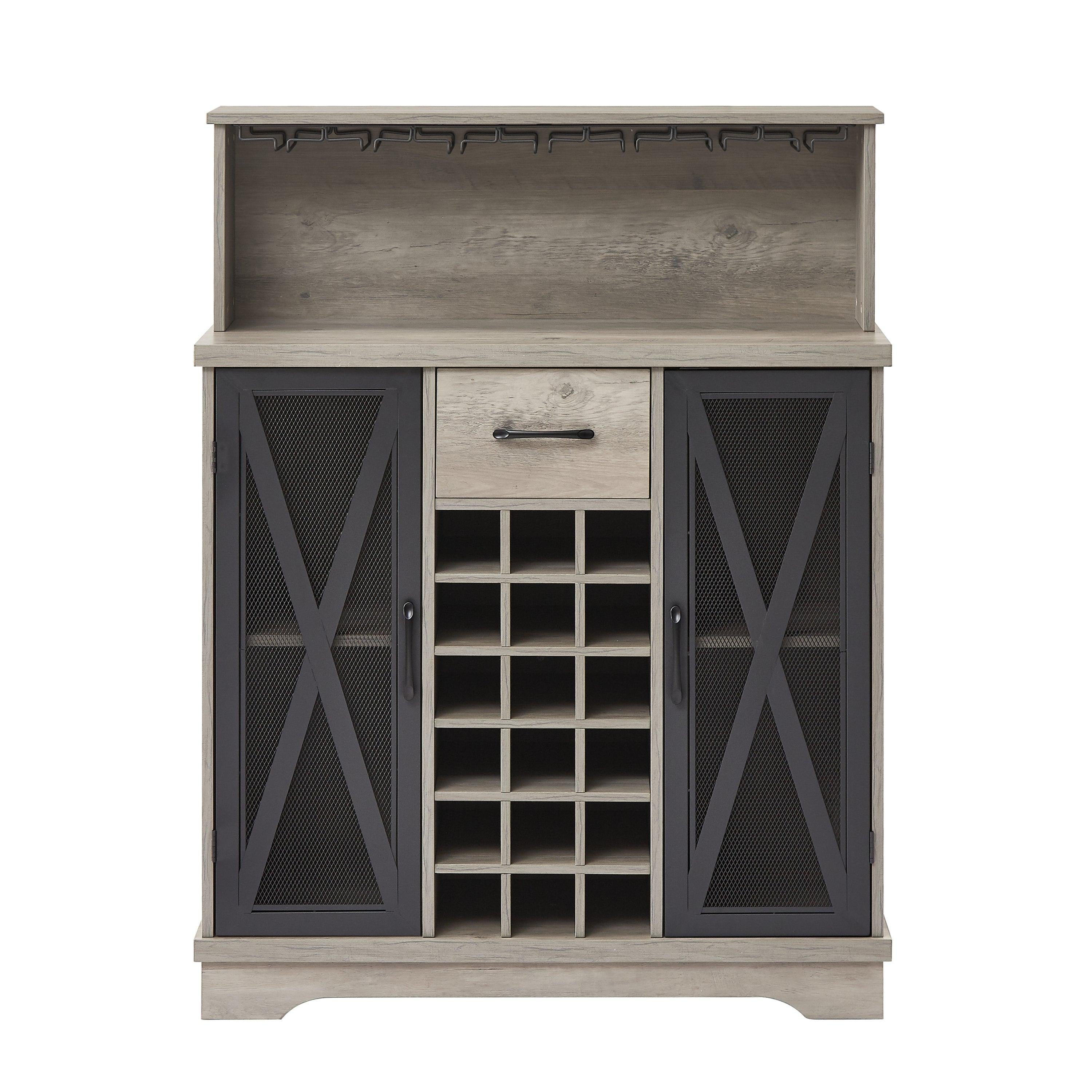 Wine cabinet （Grey，35.41’’W*13.39’’D*47.44’’H）