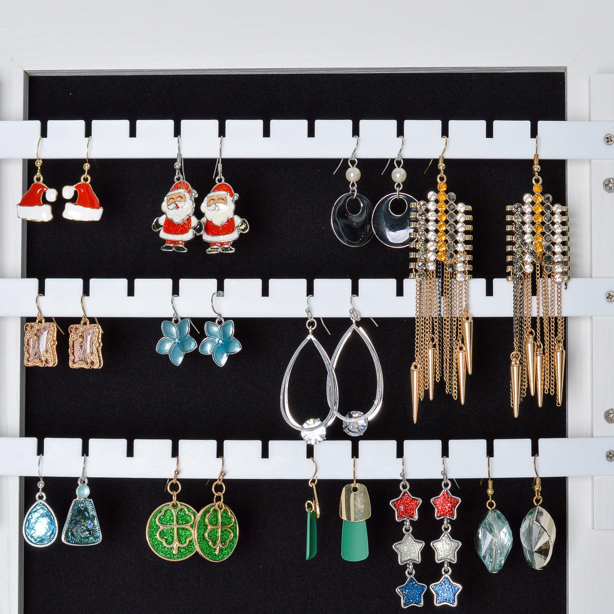 Full Mirror Fashion Simple JewelryStorage Cabinet  With Led Light  Can Be Hung On The Door Or Wall