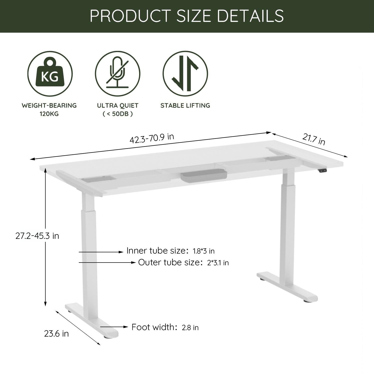 Electric Stand up Desk Frame - ErGear Height Adjustable Table Legs Sit Stand Desk Frame Up to  Ergonomic Standing Desk Base Workstation Frame Only