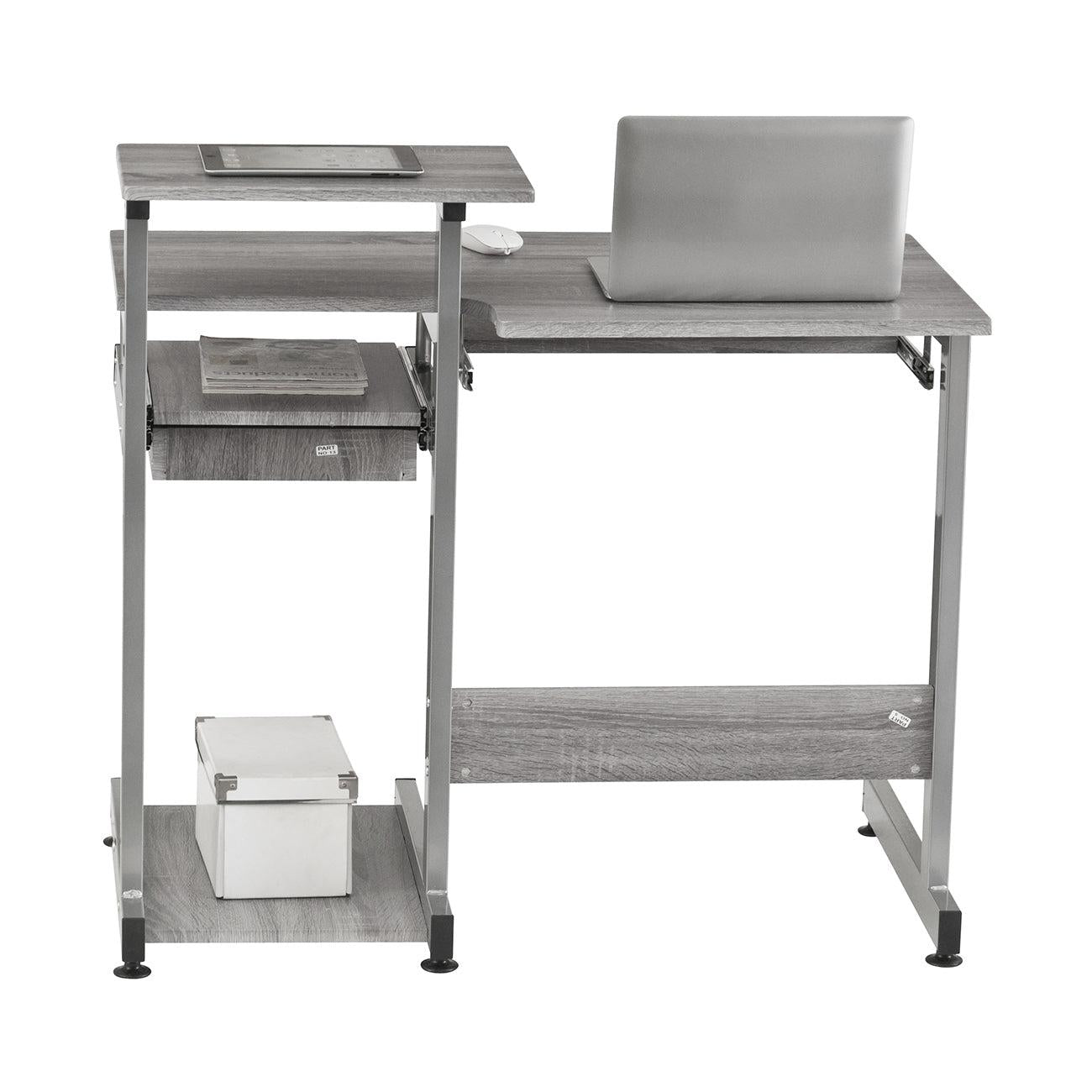 Techni Mobili Complete Computer Workstation Desk, Grey