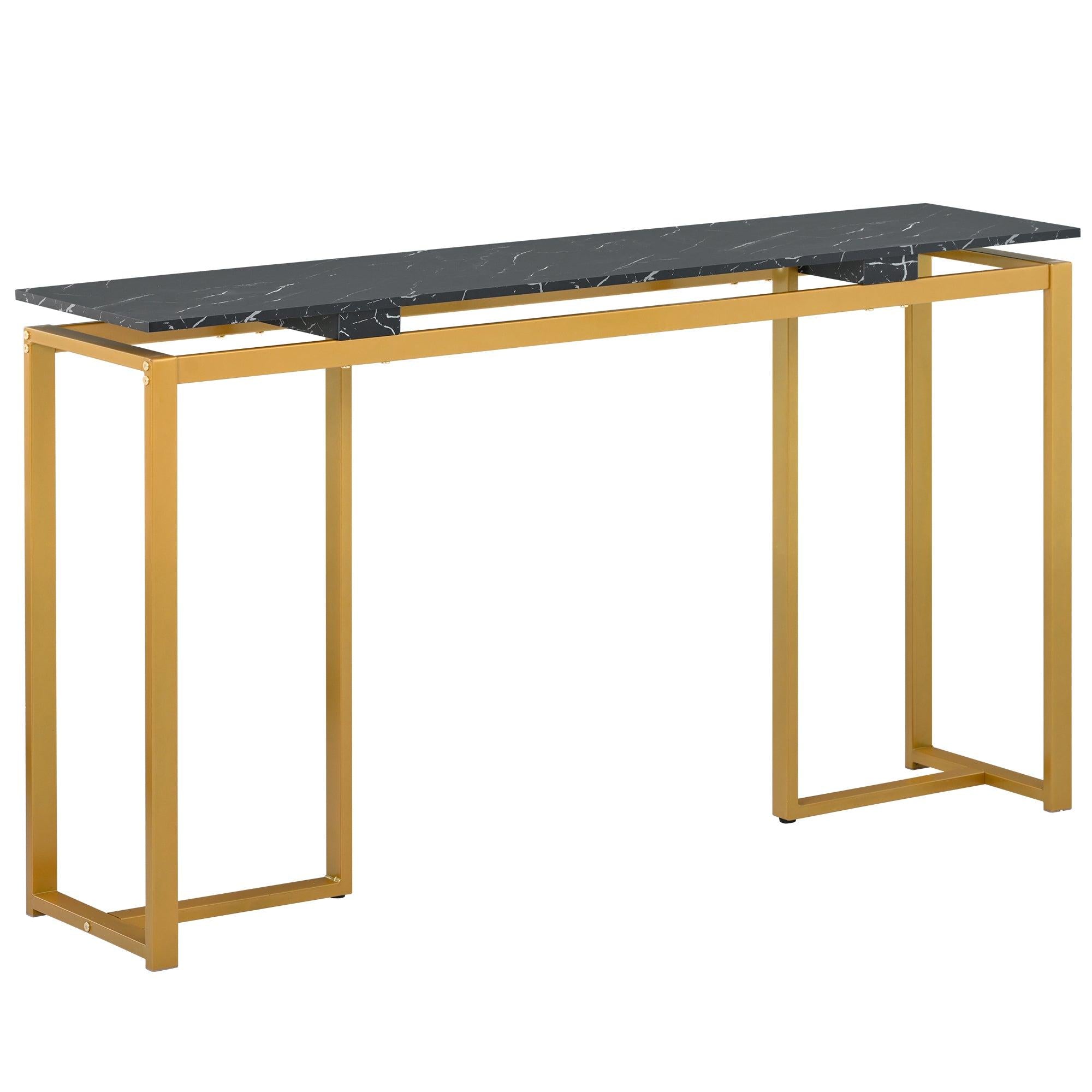 63''Modern Console Table, Extra Long Entryway Table with Metal Frame for Entryway, Hallway, Living Room, Foyer, Corridor, Office