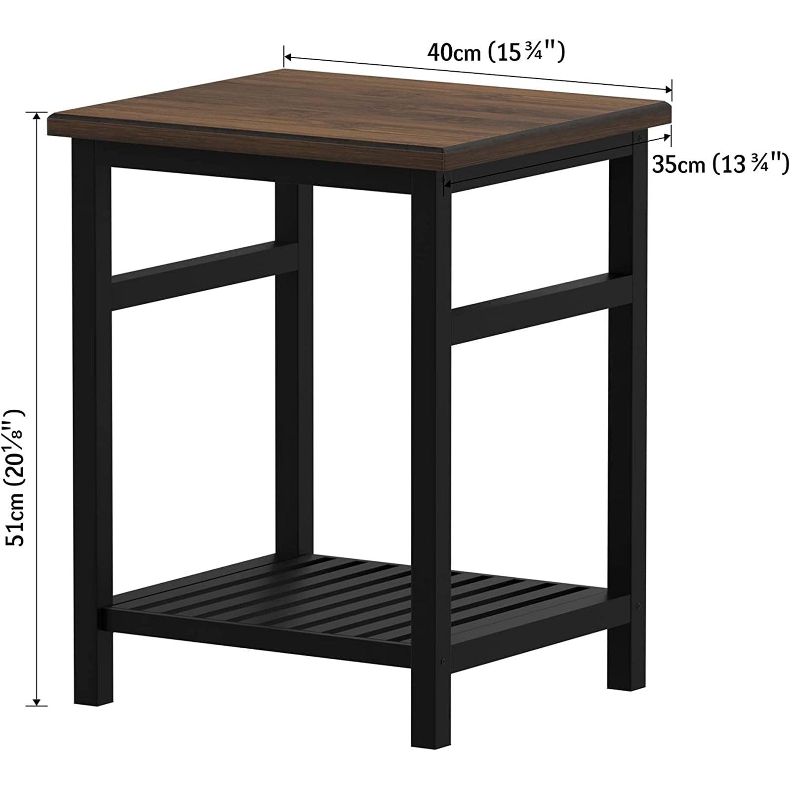 Nightstand, End Table, Bamboo Night Stand Bedside Table, Side Table for Bedroom Living Room Lounge, Space Saving, Easy to Assemble, NS-537 (Baking Paint)