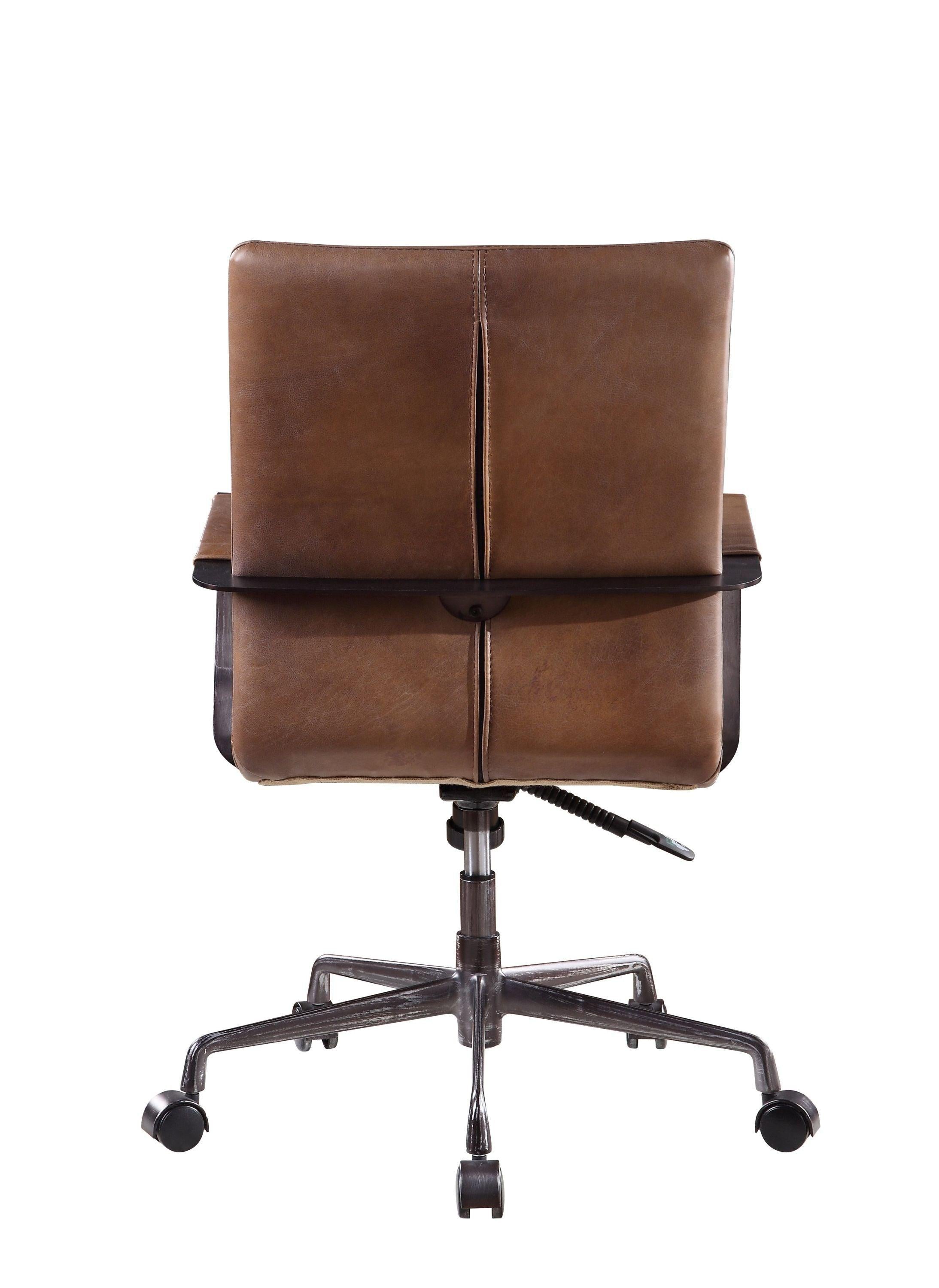 ACME Indra Office Chair, Vintage Chocolate Top Grain Leather 92568