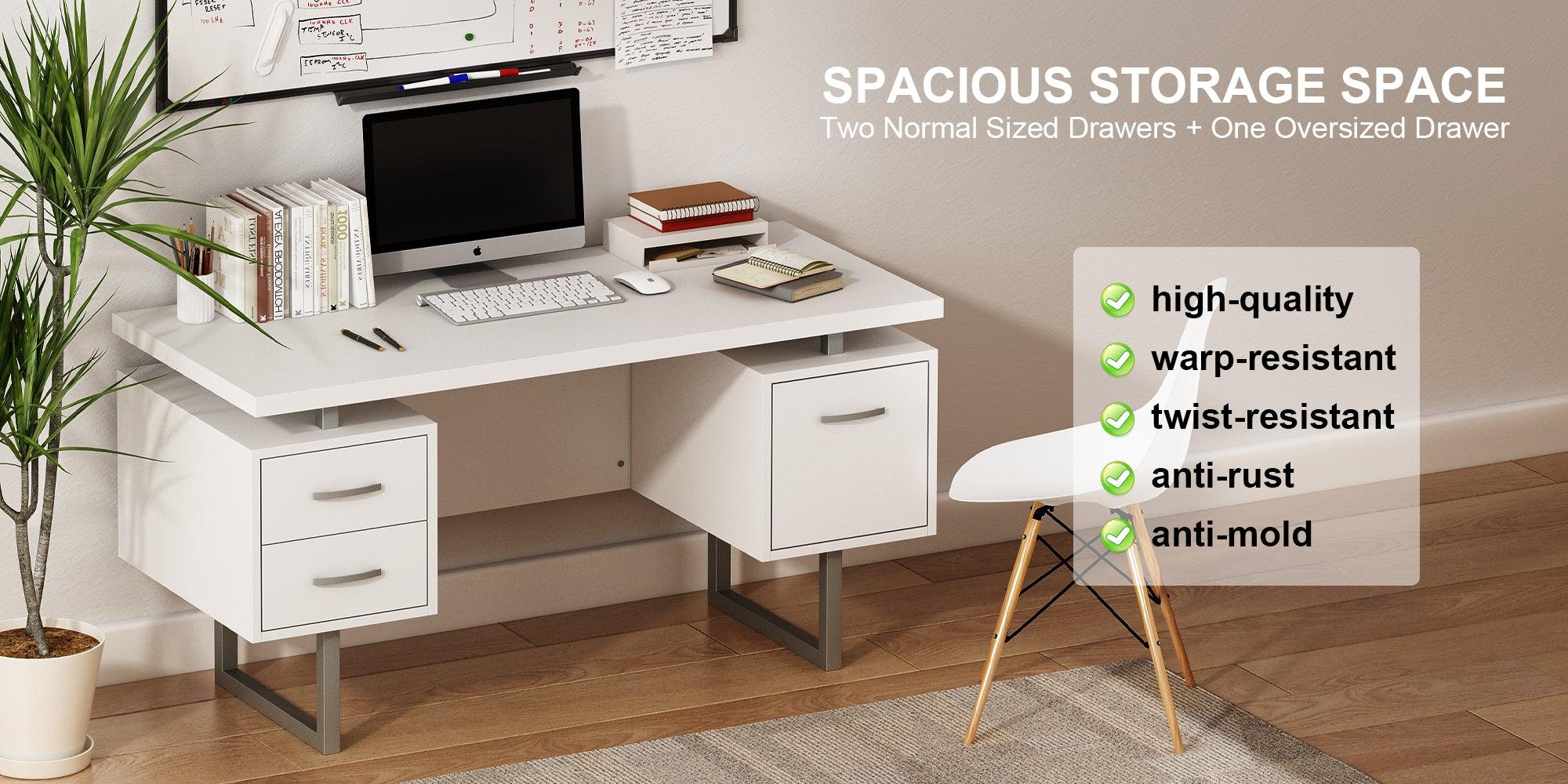 60" White Study Writing Home Office Desk