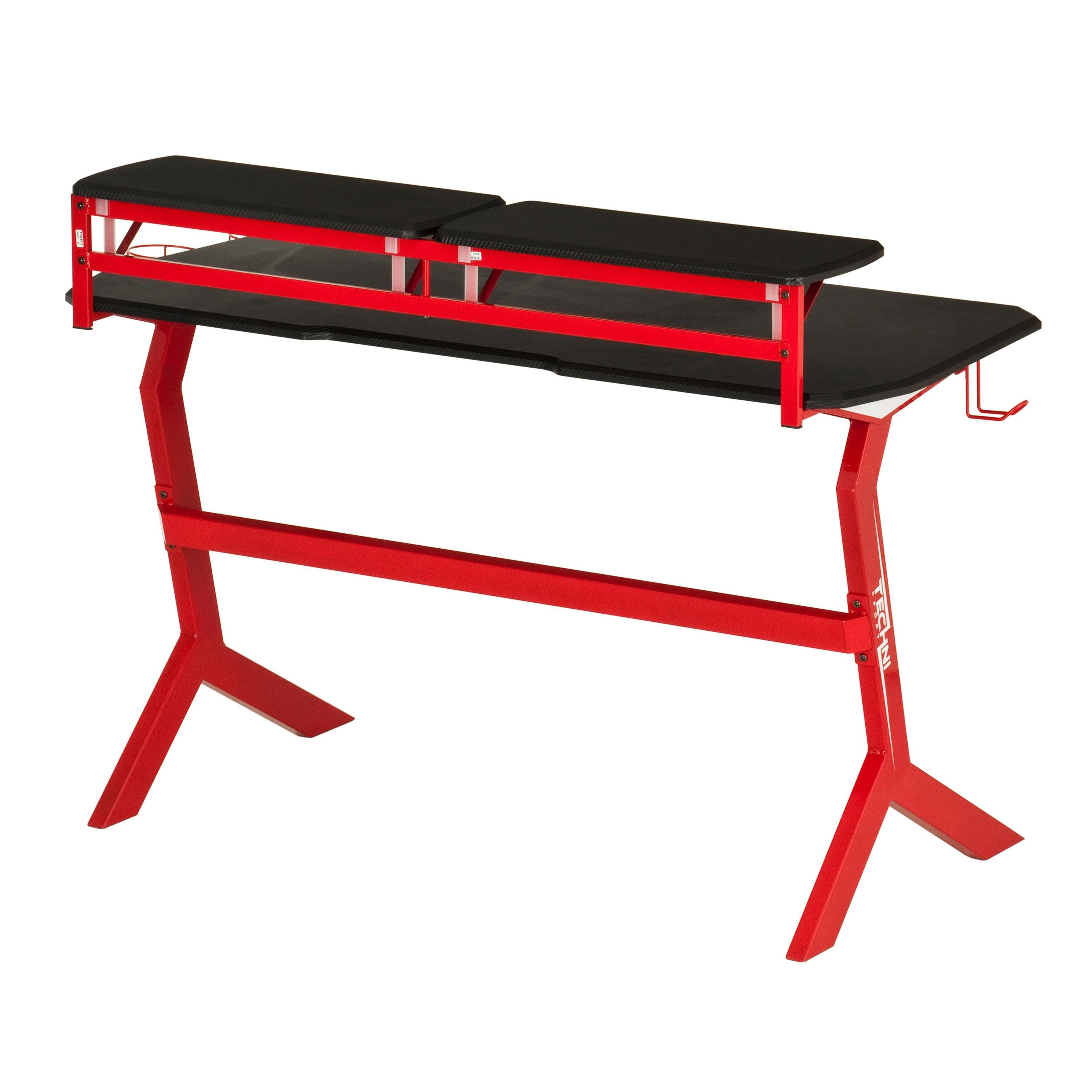 Techni Sport Red Stryker Gaming Desk, Red