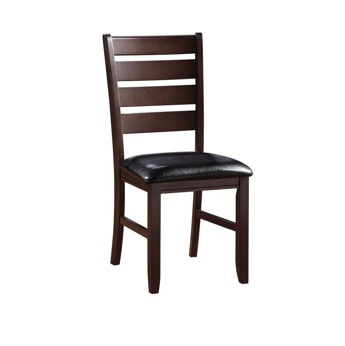 ACME Urbana Side Chair (Set-2) in Black PU & Cherry 04624