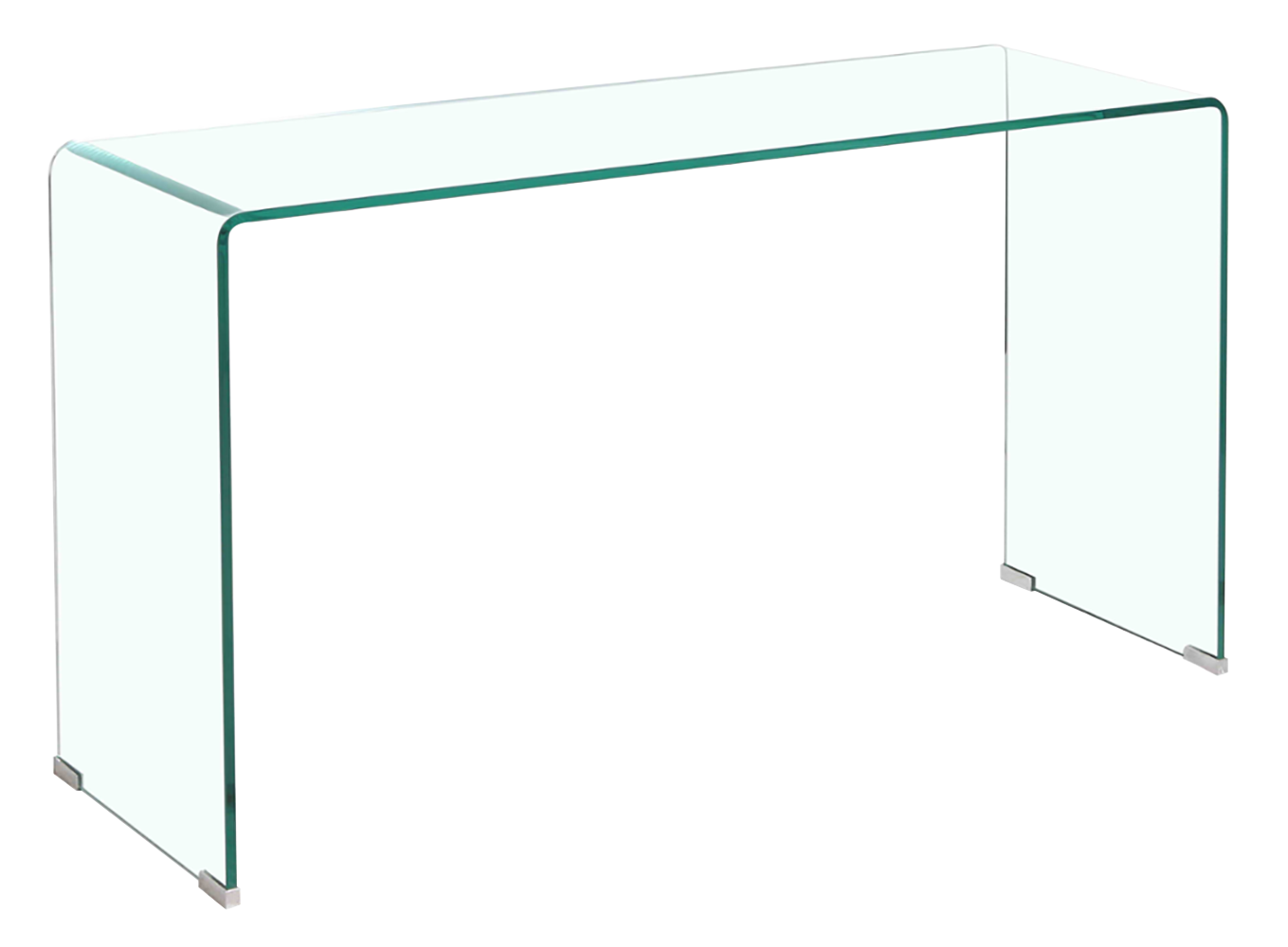 Glass Console Table, Transparent Tempered  Glass Console Table with Rounded Edges Desks, Sofa Table