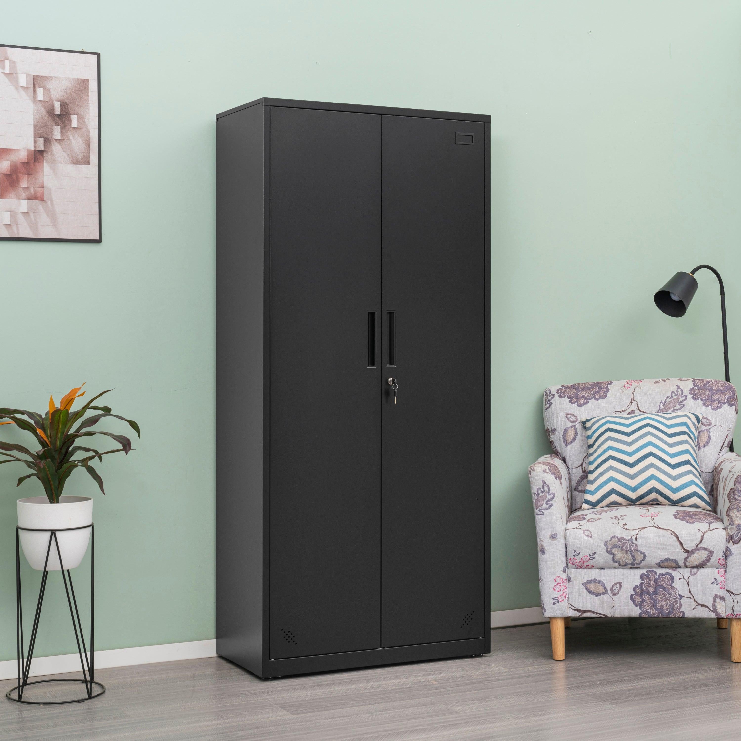 HighStorage Cabinet with 2 Doors and 4 Partitions to Separate 5Storage Spaces, Home/ Office Design