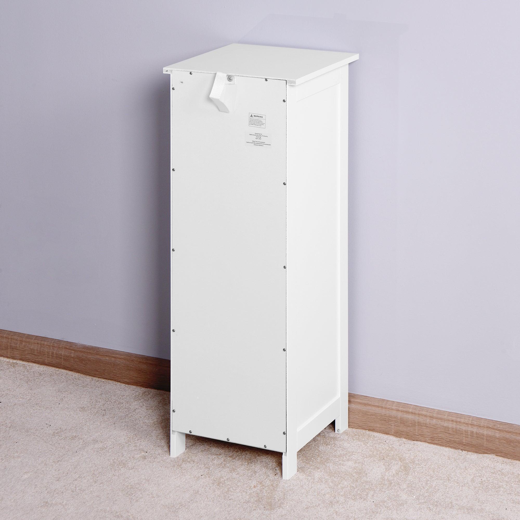 White BathroomStorage Cabinet, Freestanding Cabinet with Drawers