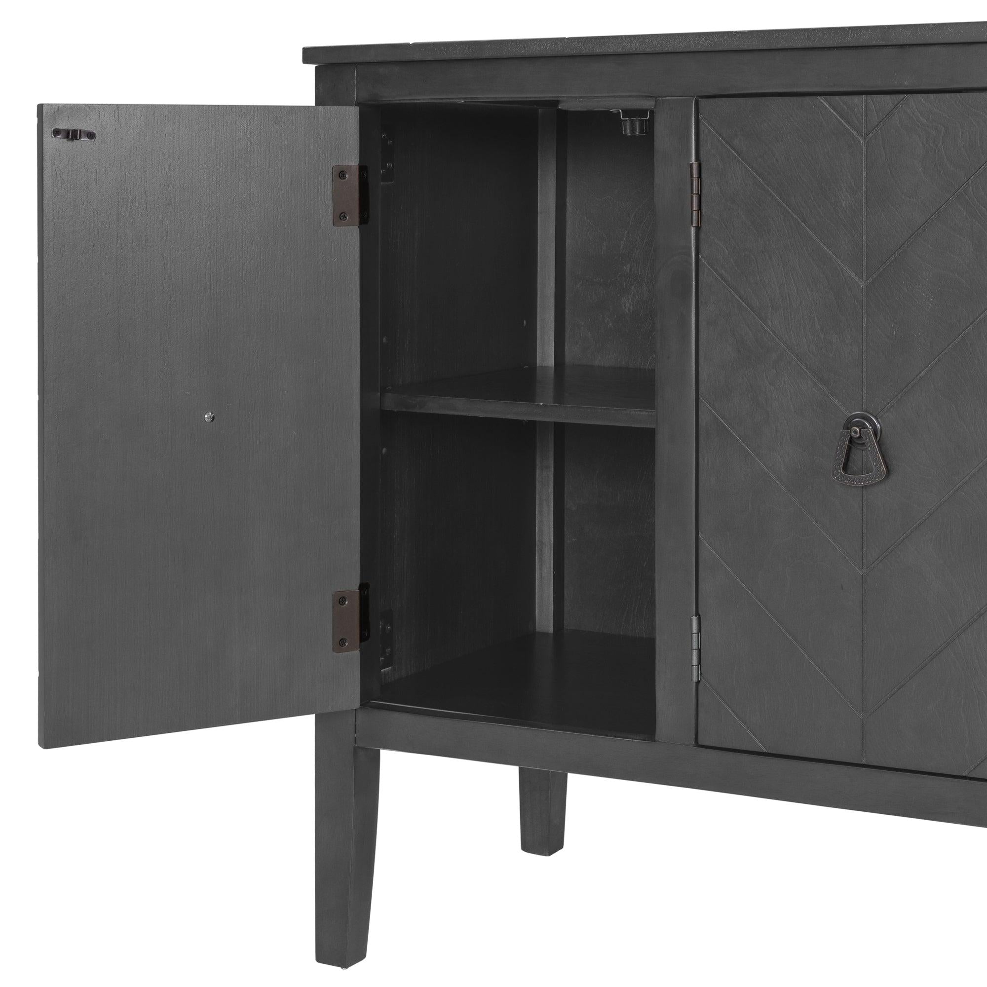 AccentStorage Cabinet Wooden Cabinet with Adjustable Shelf, Antique Gray, Entryway, Living Room, Bedroom