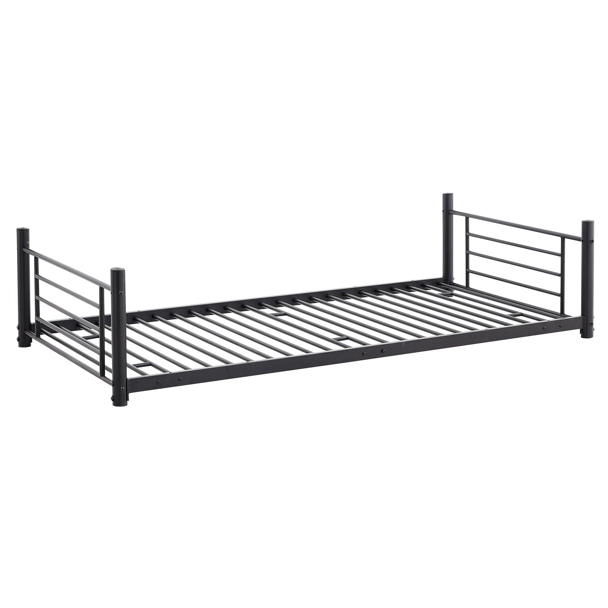 Twin-Twin-Twin Triple Bed with Built-in Ladder, Divided into Three Separate Beds,Black