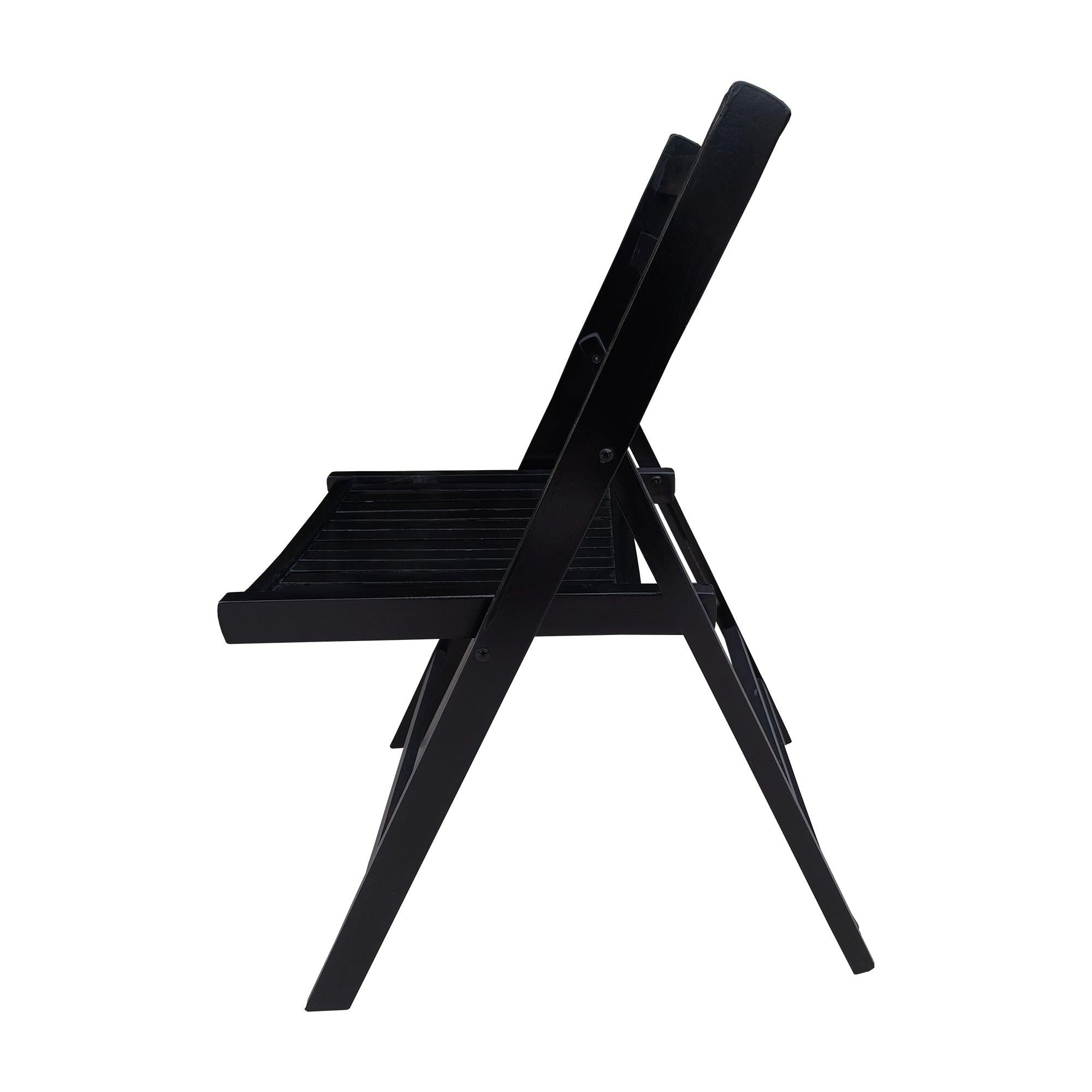 Furniture Slatted Wood Folding Special Event Chair - black, Set of 4 ，FOLDING CHAIR, FOLDABLE STYLE